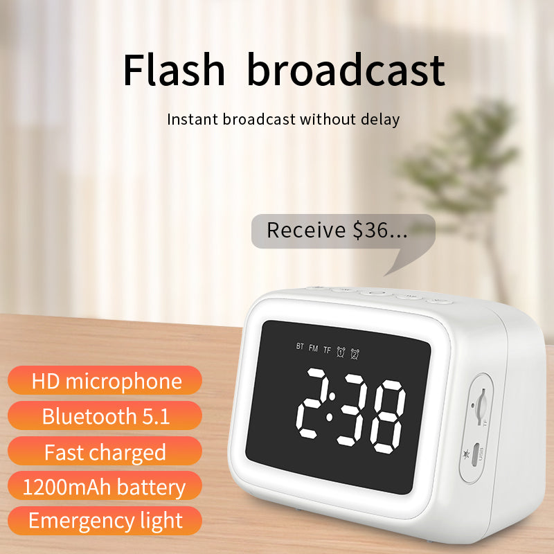 BT511 Bluetooth Speaker With Light, Alarm Clock,  Temperature, TF Card,Broadcast, , Call, FM Radio,  Multifunction, Multi scenarios
