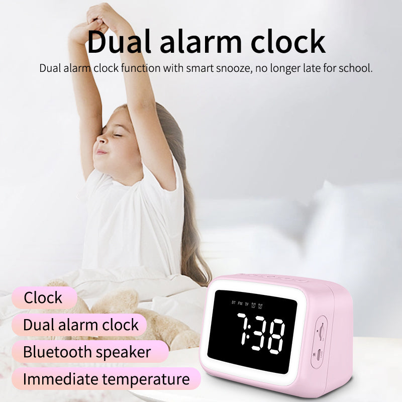 BT511 Bluetooth Speaker With Light, Alarm Clock,  Temperature, TF Card,Broadcast, , Call, FM Radio,  Multifunction, Multi scenarios