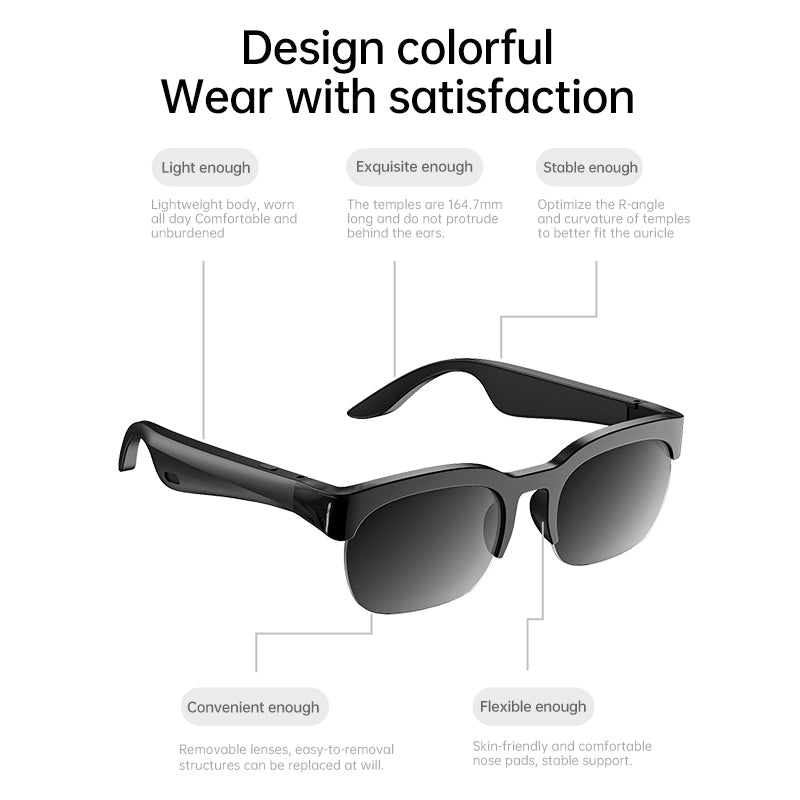 XG 89 Smart Glasses With Music Photo Camera Translation Bluetooth Calling