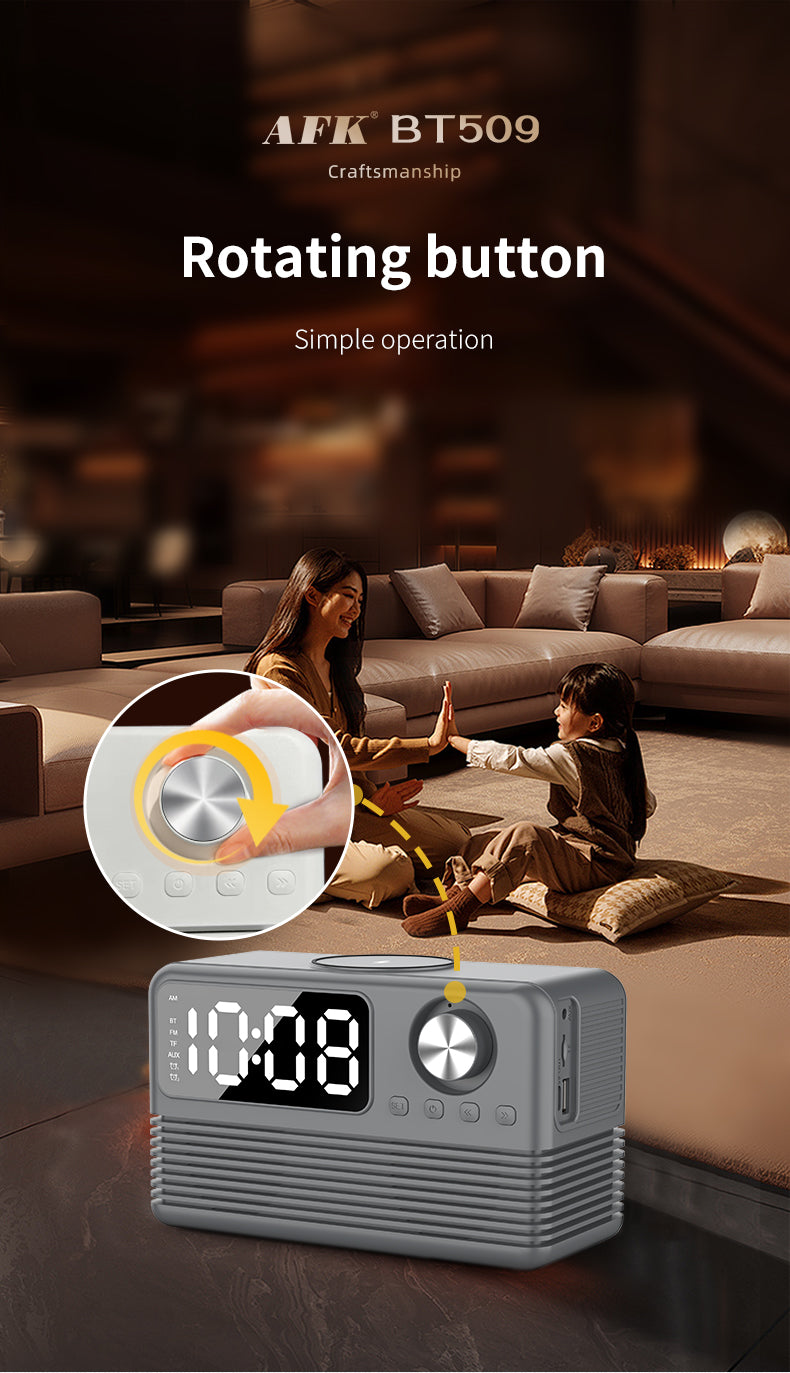 BT509 Bluetooth Speaker Dual Alarm Clock Multi Functional TF Card Suitable for Multi Locations