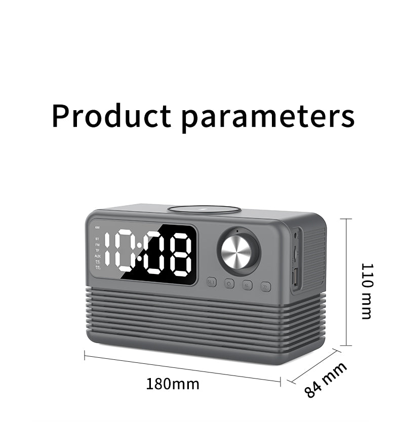 BT509 Bluetooth Speaker Dual Alarm Clock Multi Functional TF Card Suitable for Multi Locations