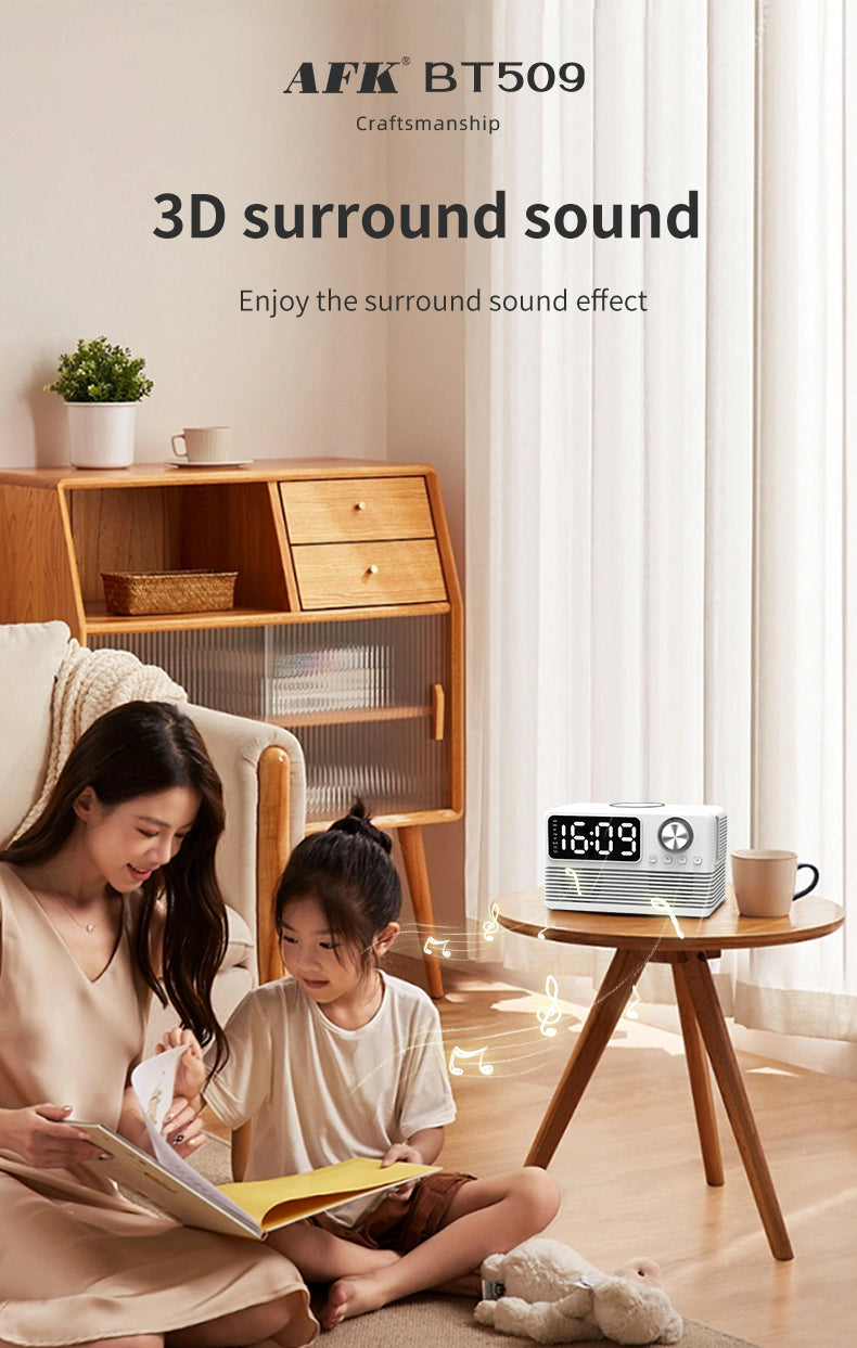 BT509 Bluetooth Speaker Dual Alarm Clock Multi Functional TF Card Suitable for Multi Locations