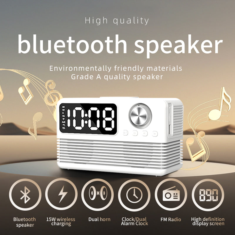 BT509 Bluetooth Speaker Dual Alarm Clock Multi Functional TF Card Suitable for Multi Locations