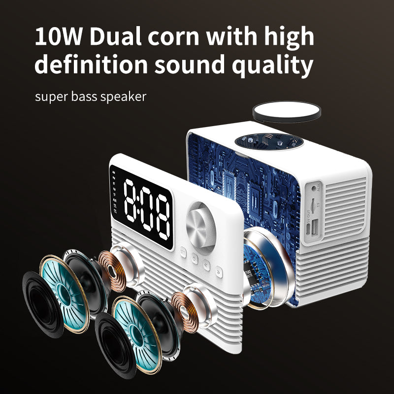 BT509 Bluetooth Speaker Dual Alarm Clock Multi Functional TF Card Suitable for Multi Locations