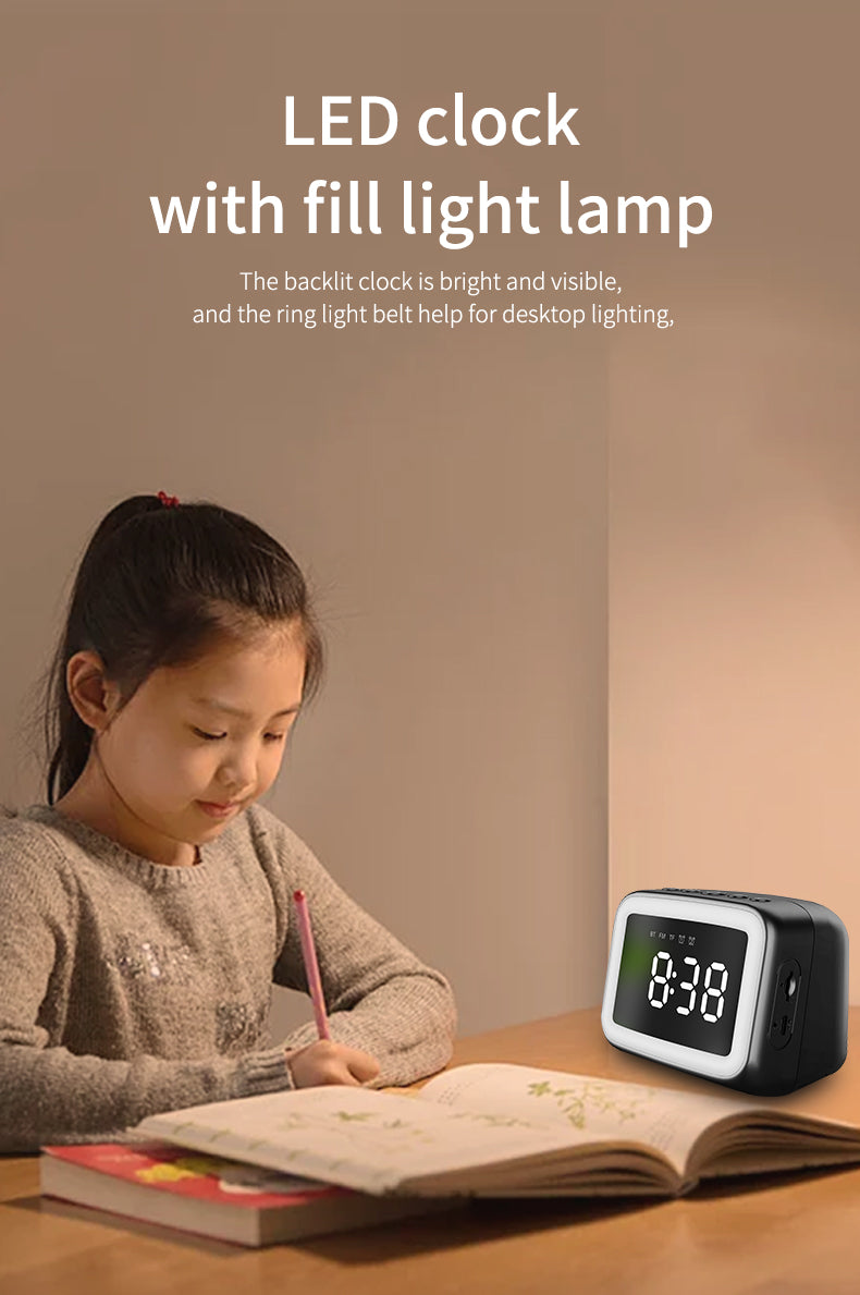 BT511 Bluetooth Speaker With Light, Alarm Clock,  Temperature, TF Card,Broadcast, , Call, FM Radio,  Multifunction, Multi scenarios