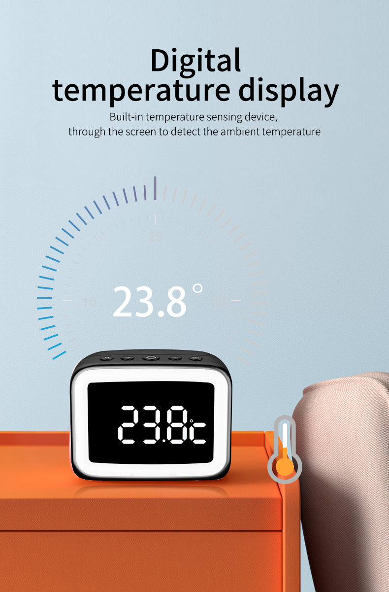 BT511 Bluetooth Speaker With Light, Alarm Clock,  Temperature, TF Card,Broadcast, , Call, FM Radio,  Multifunction, Multi scenarios