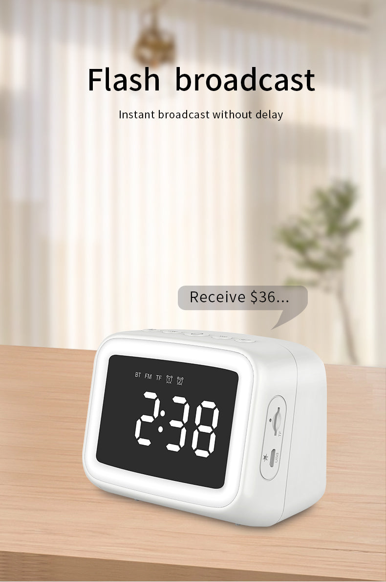BT511 Bluetooth Speaker With Light, Alarm Clock,  Temperature, TF Card,Broadcast, , Call, FM Radio,  Multifunction, Multi scenarios
