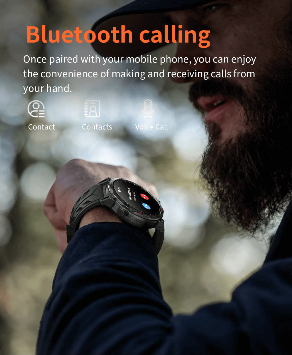 KC93 Smart Watch Heart Rate Blood Oxygen Compass Waterproof Bluetooth Calling GPS Positioning Sport