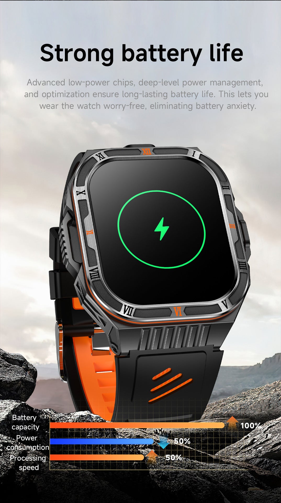 HT38 Smart Watch Bluetooth Calling Flashlight Compass Heart Rate Monitoring Outdoor Sport