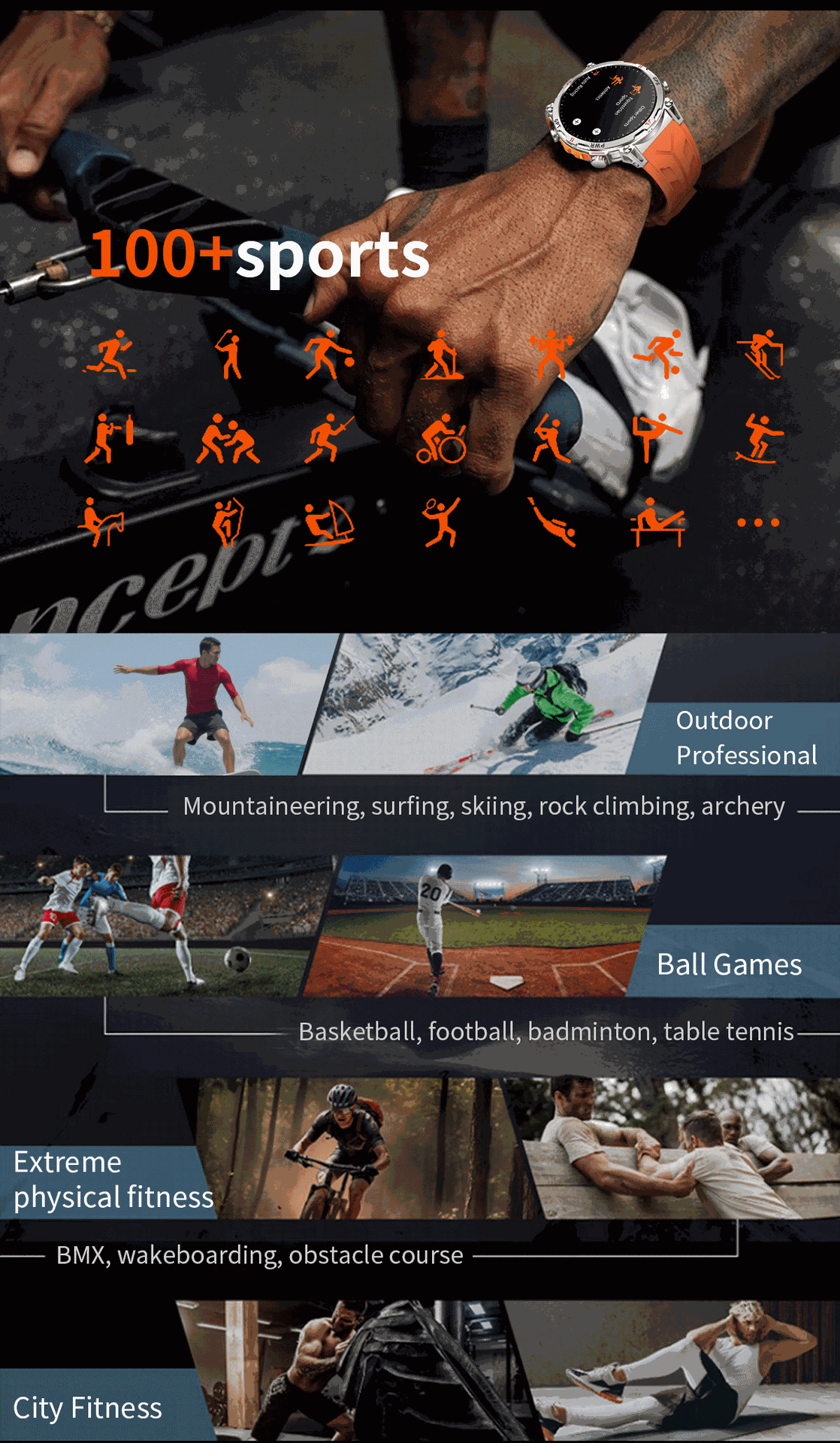 KC93 Smart Watch Heart Rate Blood Oxygen Compass Waterproof Bluetooth Calling GPS Positioning Sport