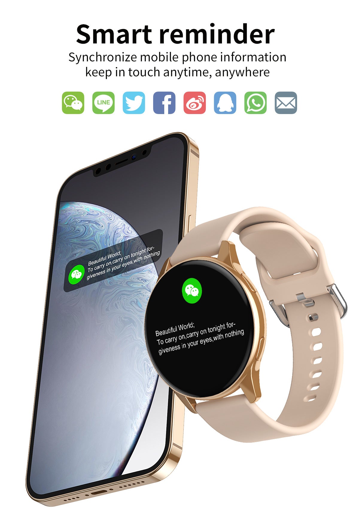 T2 Pro Smart Watch Round Screen Bluetooth Calling Message Notification Sport Record Male/Female