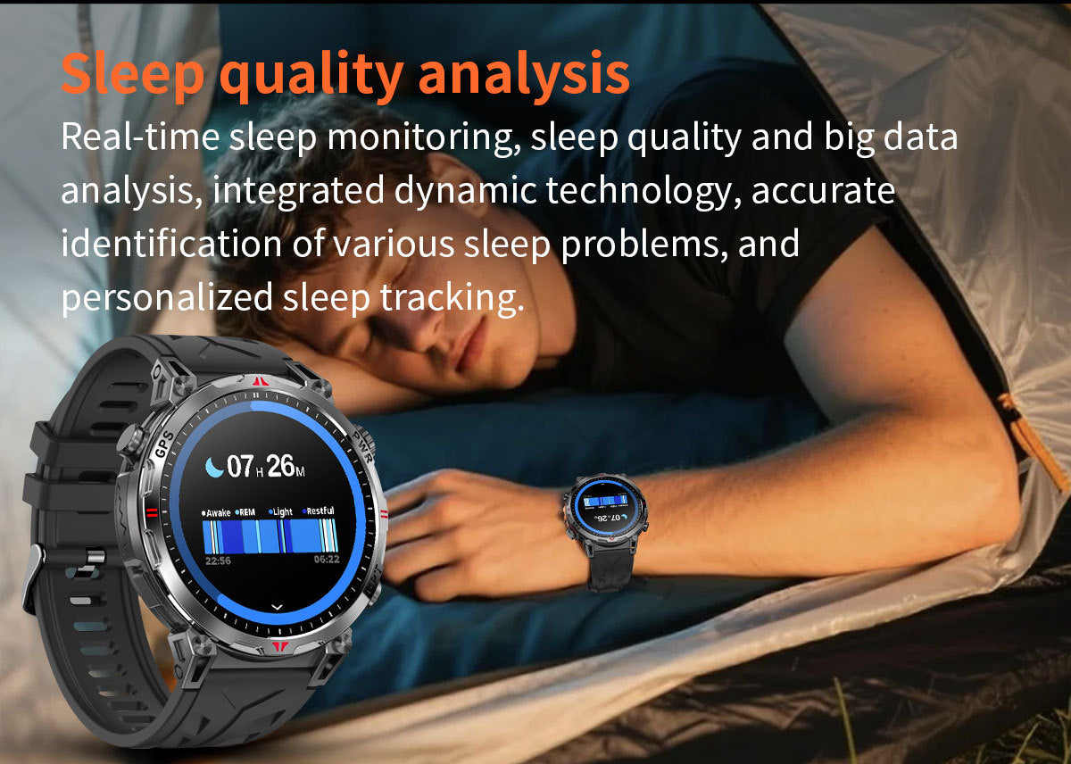 KC93 Smart Watch Heart Rate Blood Oxygen Compass Waterproof Bluetooth Calling GPS Positioning Sport
