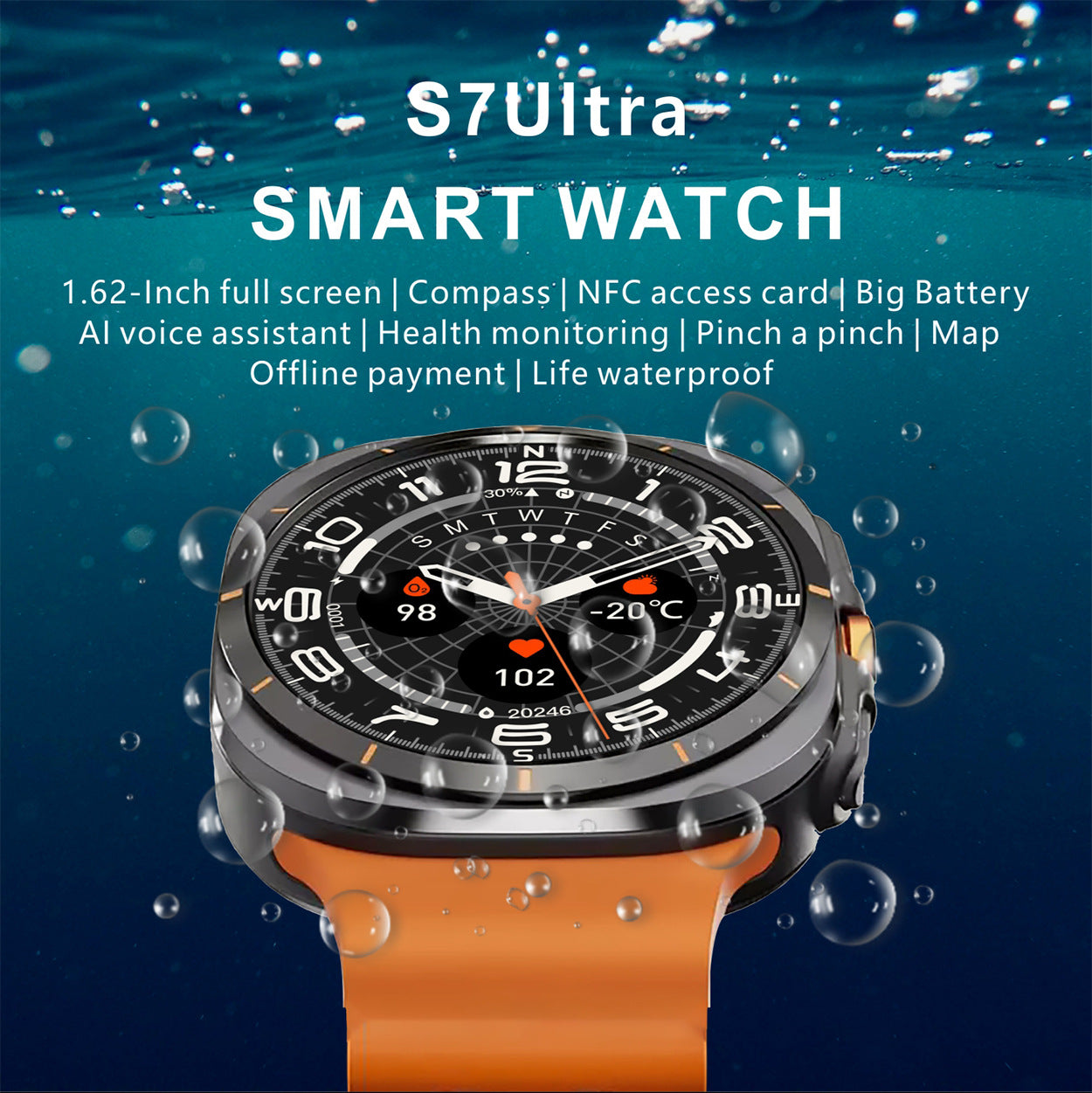 S7 Ultra Smart Watch Bluetooth Calling Sleep monitoring