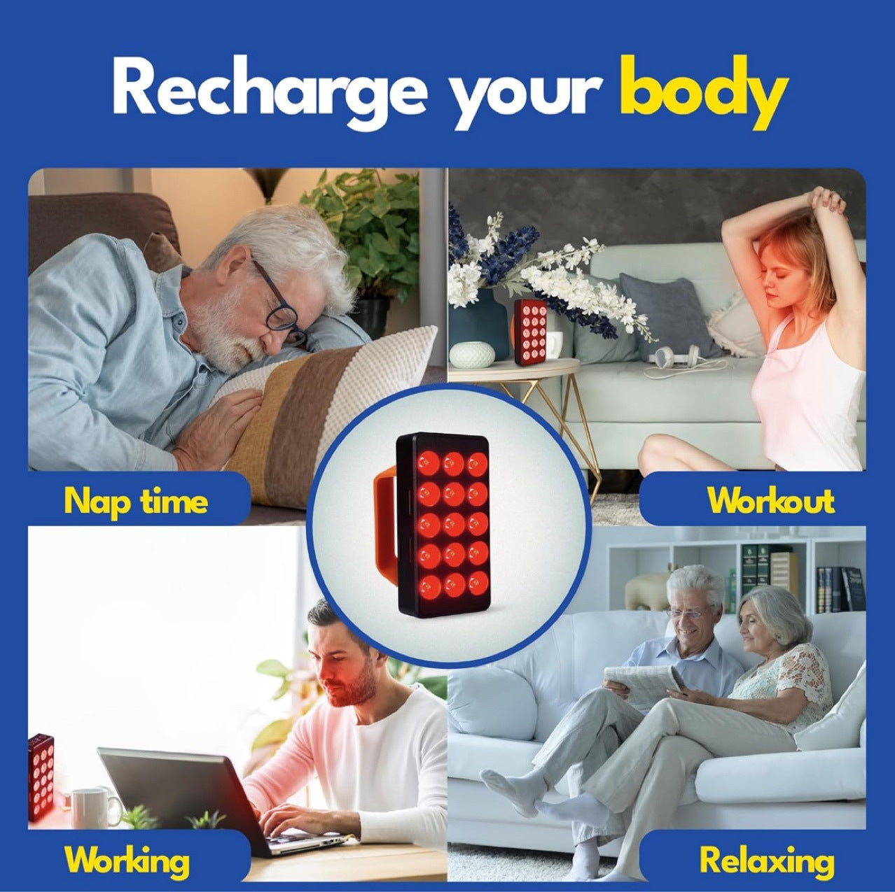 Chargeable beauty device therapy LED portable mini 60 LED red light device