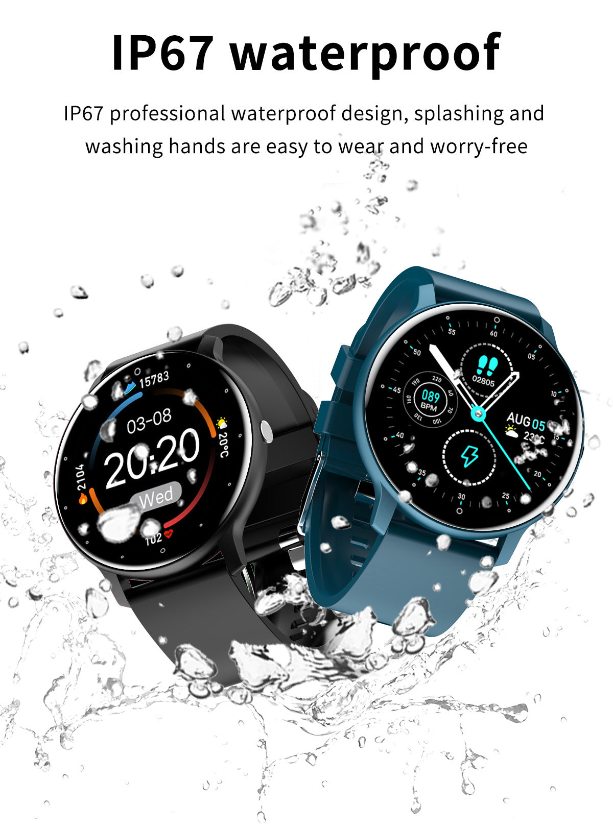 ZL02 Smart Watch  HD Heart Rate Blood Pressure Blood Oxygen IP67