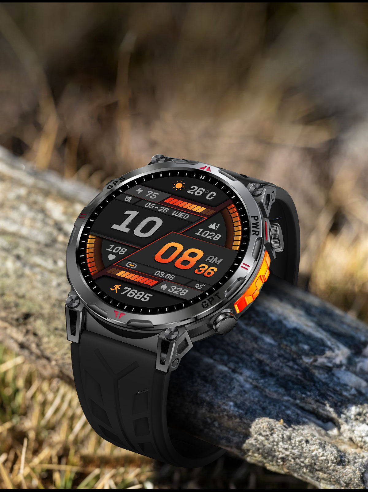 KC93 Smart Watch Heart Rate Blood Oxygen Compass Waterproof Bluetooth Calling GPS Positioning Sport