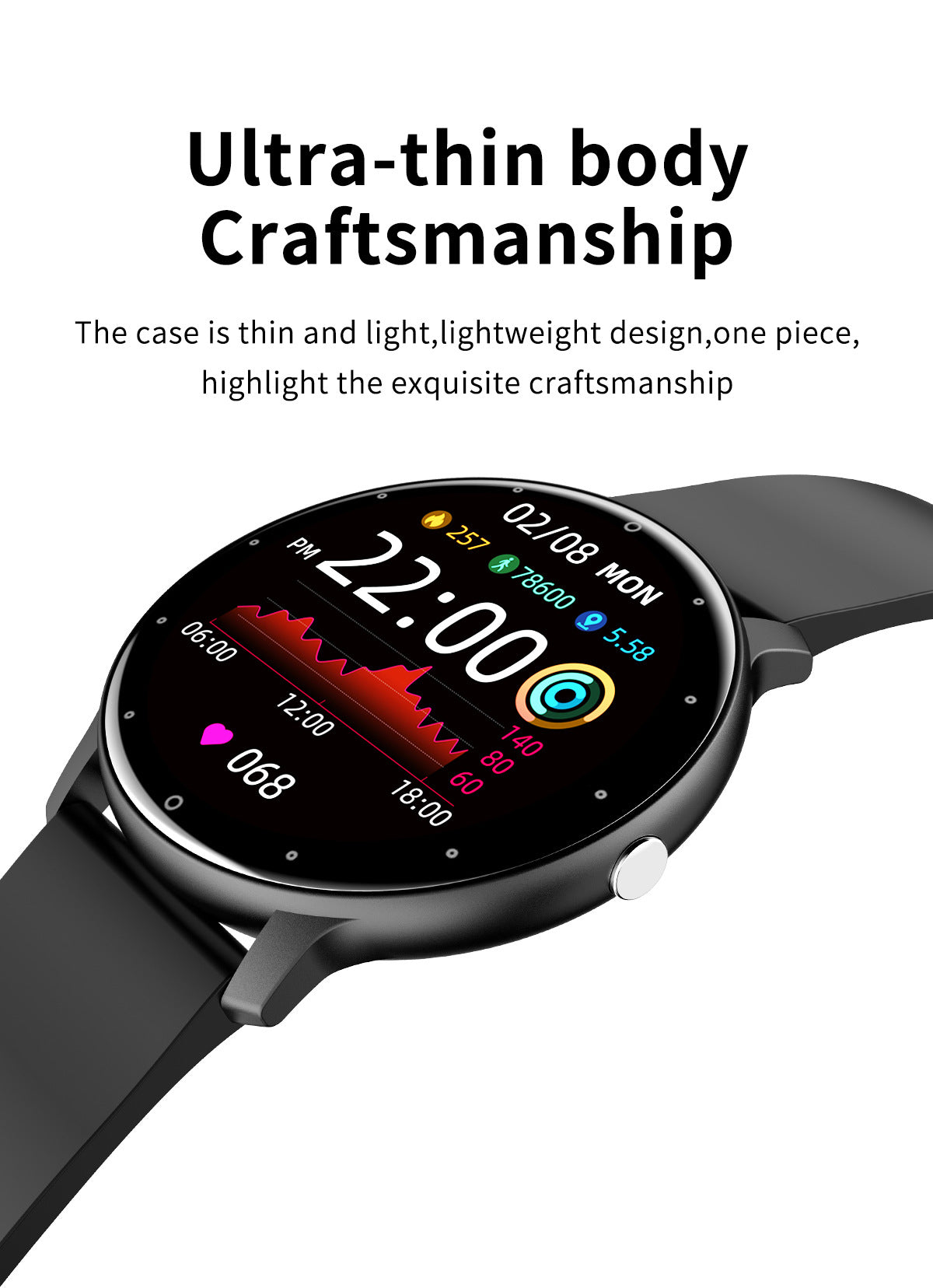 ZL02 Smart Watch  HD Heart Rate Blood Pressure Blood Oxygen IP67