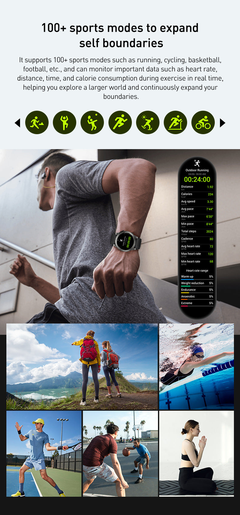 S53 Smart Watch 1.43" Bluetooth Calling Heart Rate Step Counting Sleep GPS Positioning Three Prevention Sport