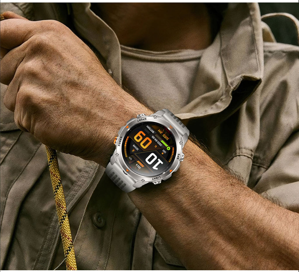 HT37 Smart Watch 1.46" Bluetooth Heart Rate Step GPS Positioning Sport Three Preventions