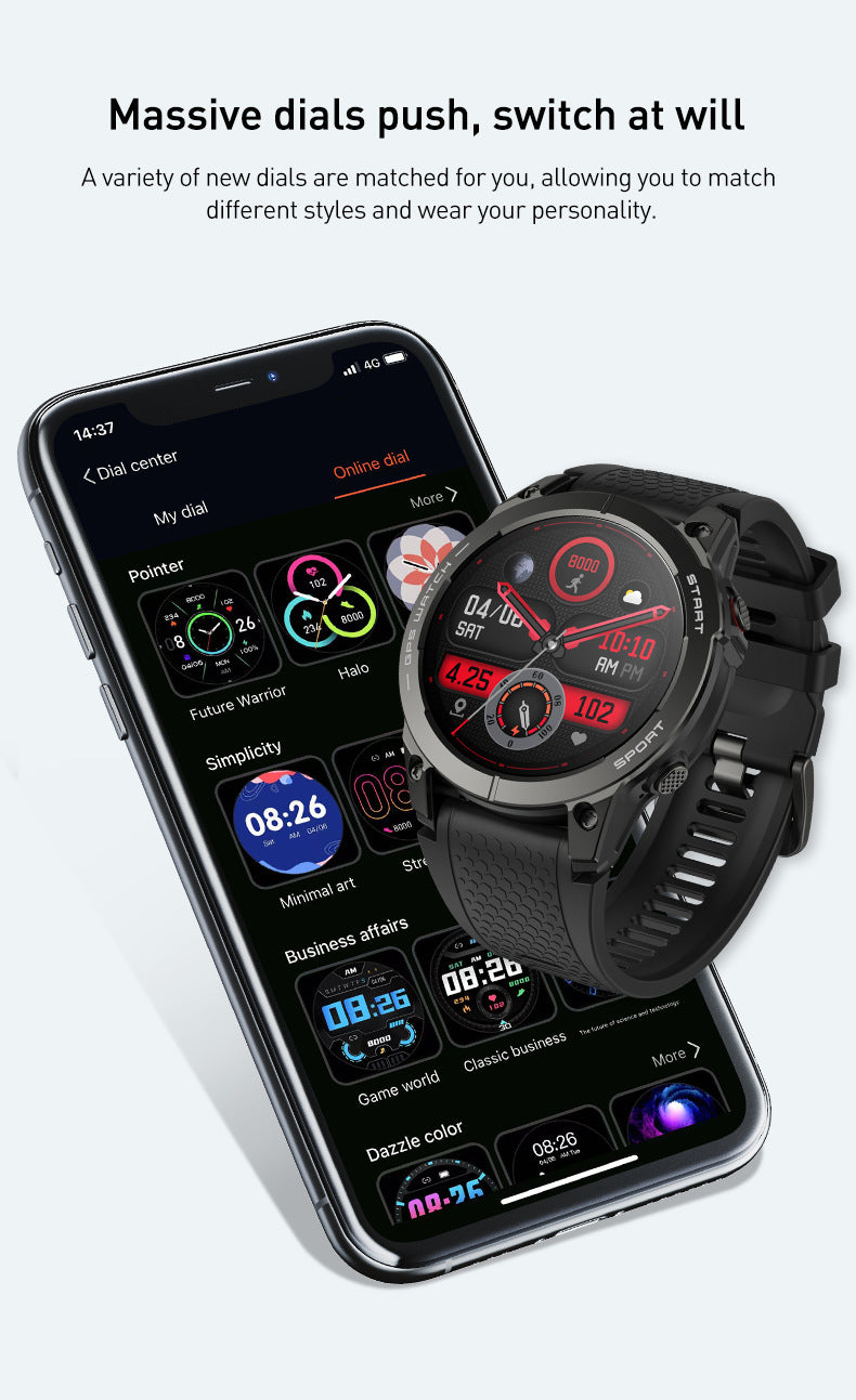 S53 Smart Watch 1.43" Bluetooth Calling Heart Rate Step Counting Sleep GPS Positioning Three Prevention Sport