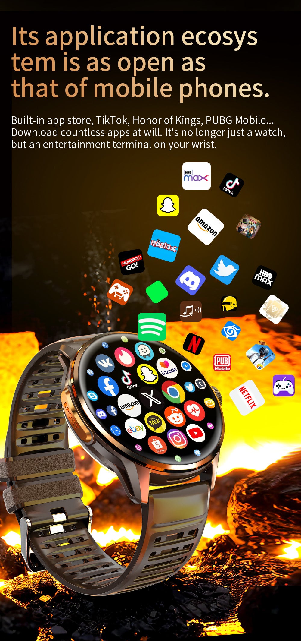 H100 Smart Watch 5G Card Google Store APP Downloading Photo SIM Card + Bluetooth Dual System