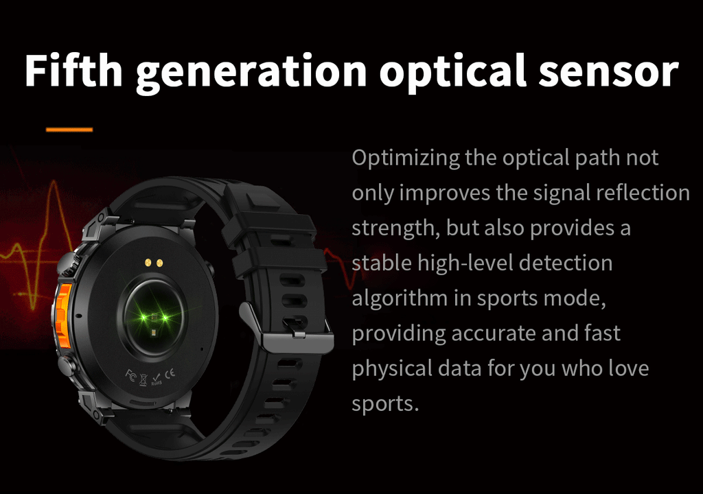 KC93 Smart Watch Heart Rate Blood Oxygen Compass Waterproof Bluetooth Calling GPS Positioning Sport
