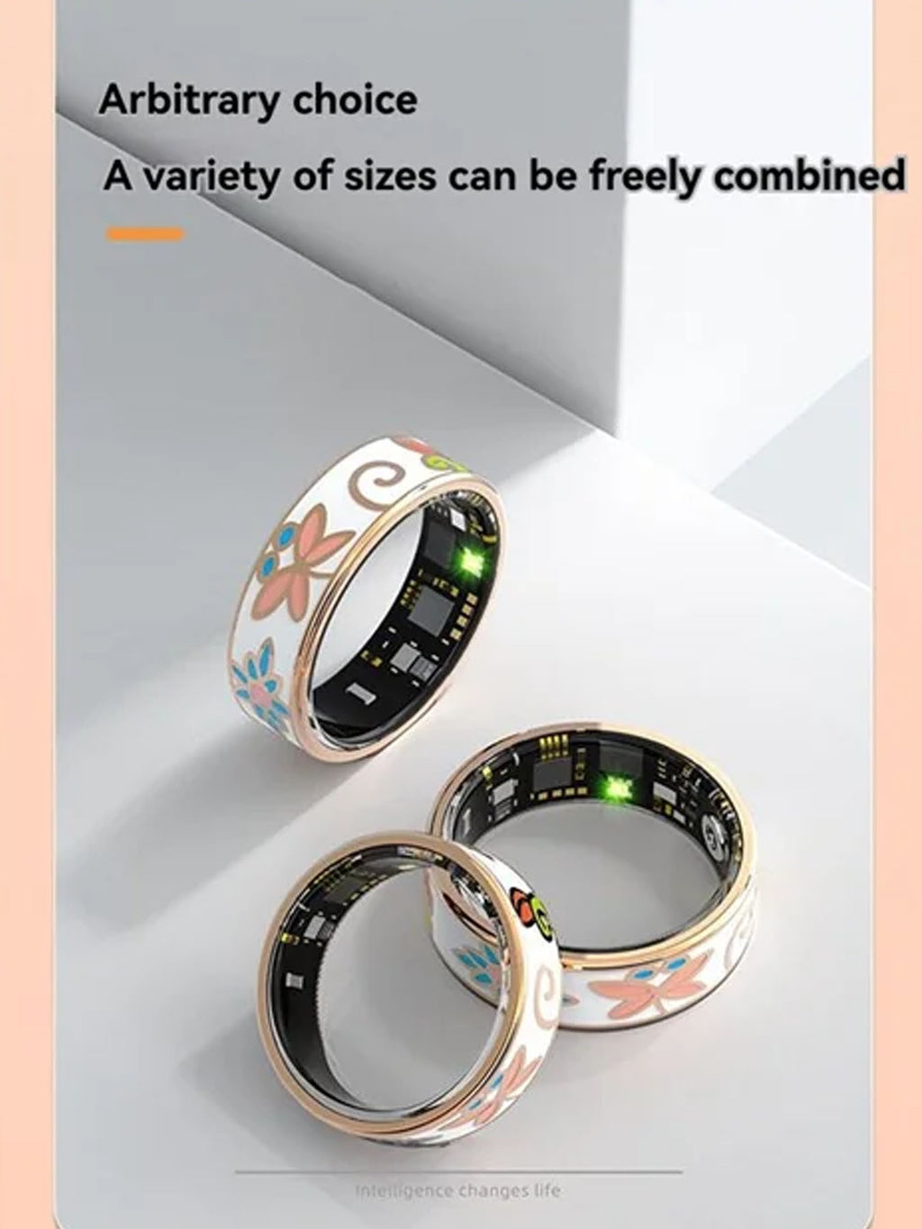 Colorful Smart Ring Sleep Health Monitoring Sport Step Counting Waterproof