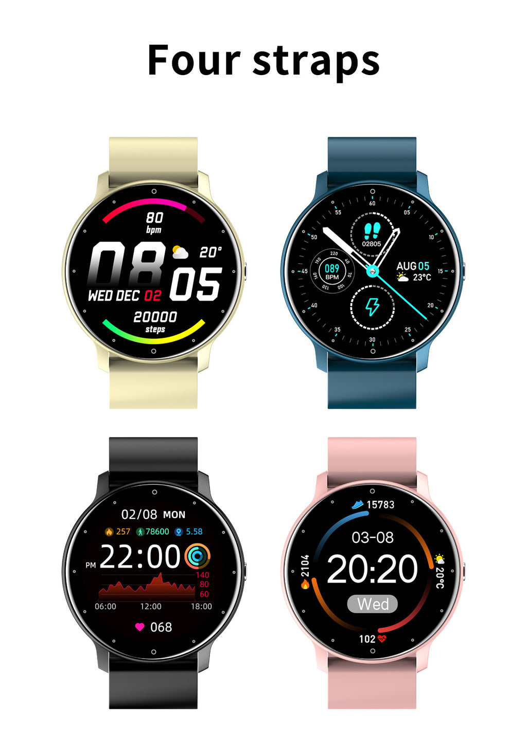 ZL02 Smart Watch  HD Heart Rate Blood Pressure Blood Oxygen IP67