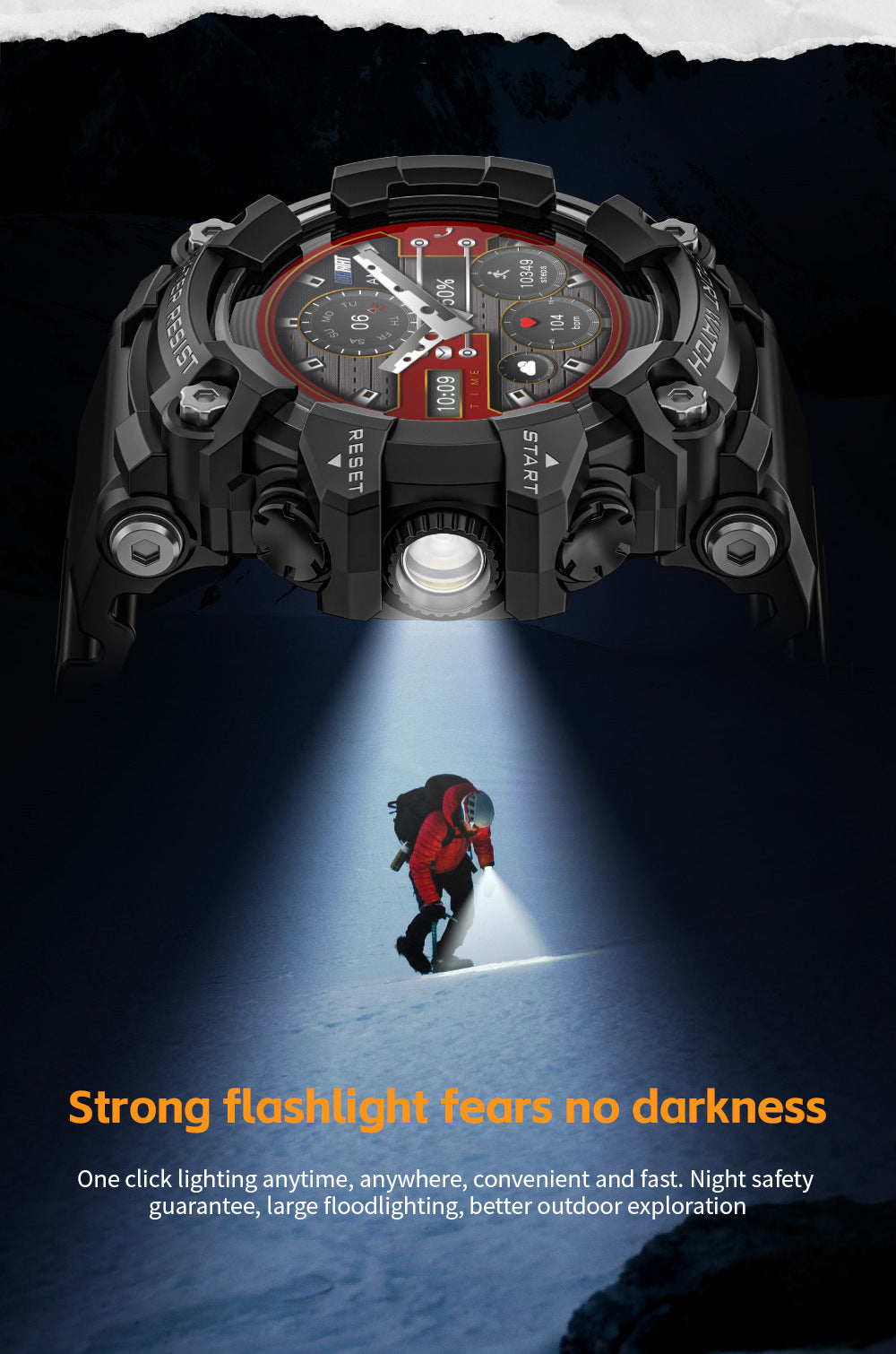 LOKMAT ATTACK GT Smart Watch Bluetooth Calling SOS Compass Out Door Health Monitoring