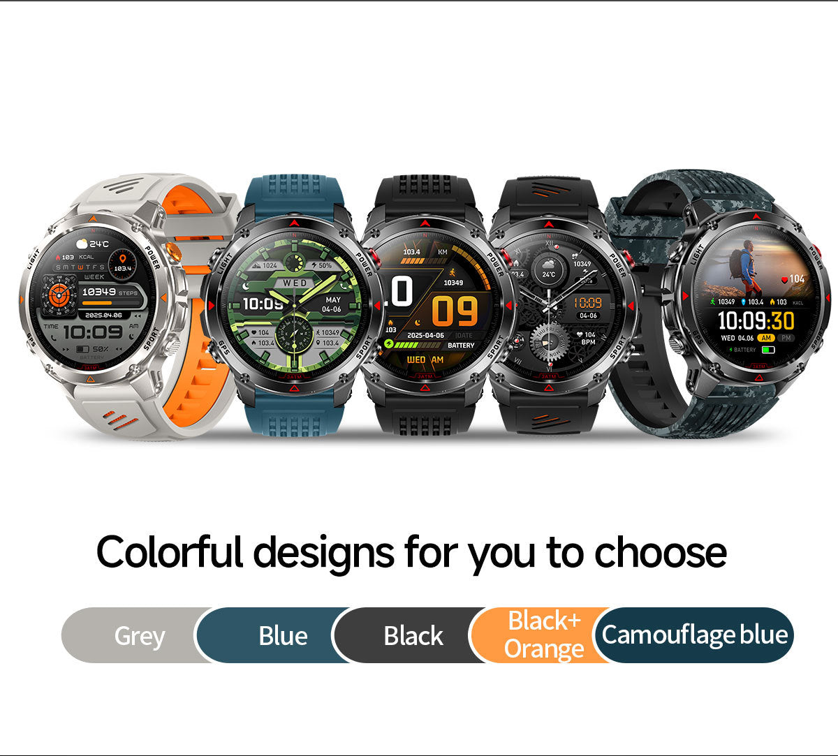HT37 Smart Watch 1.46" Bluetooth Heart Rate Step GPS Positioning Sport Three Preventions