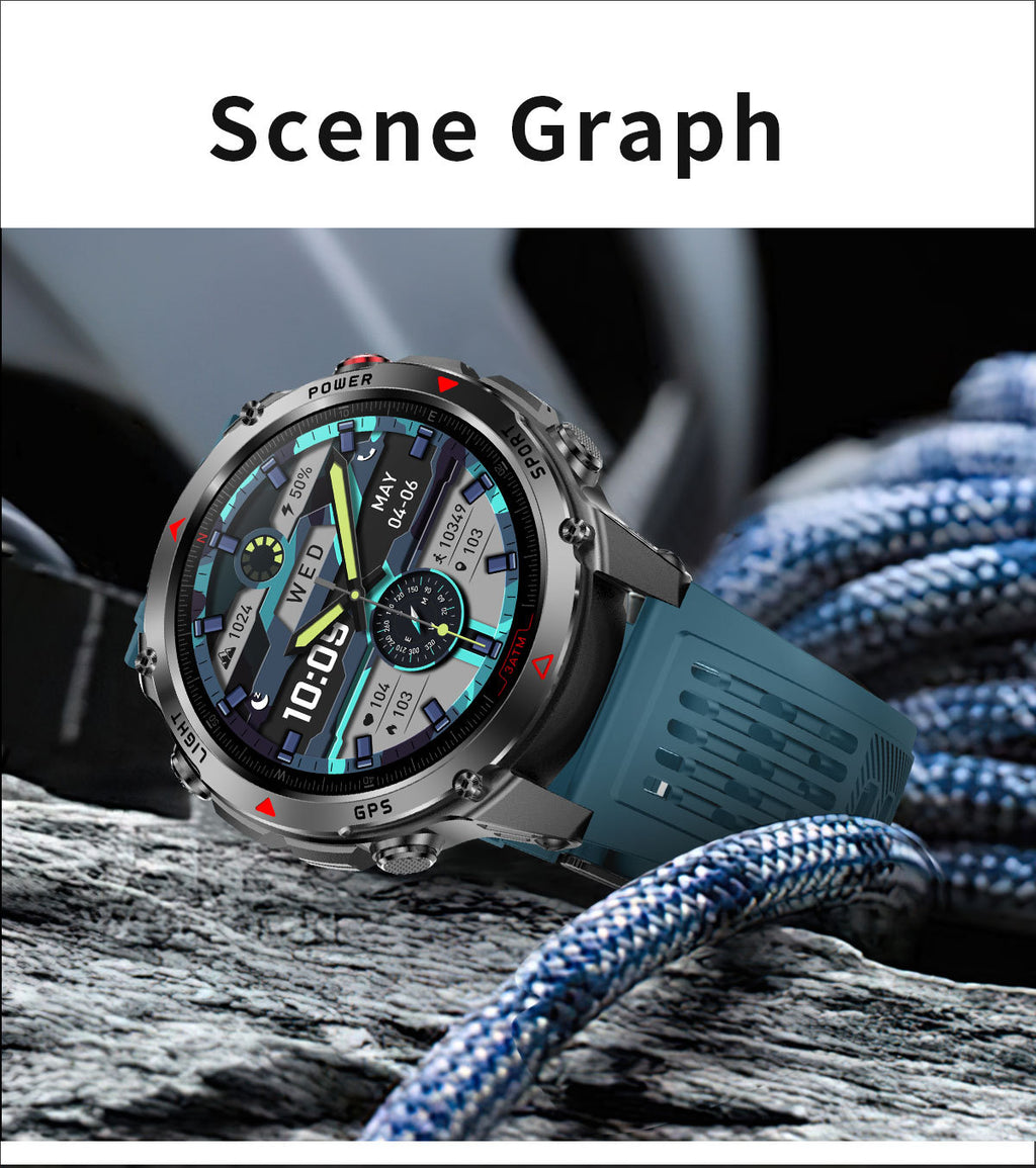HT37 Smart Watch 1.46" Bluetooth Heart Rate Step GPS Positioning Sport Three Preventions