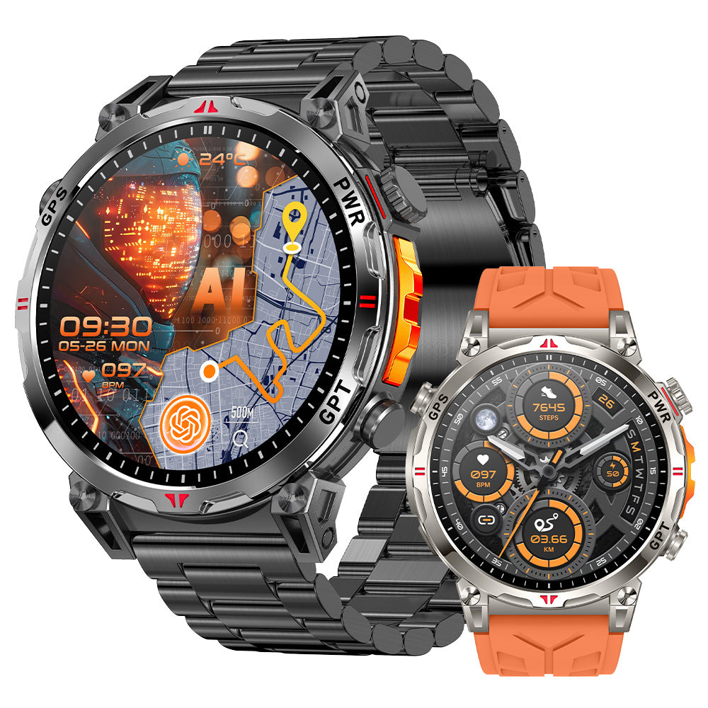 KC93 Smart Watch Heart Rate Blood Oxygen Compass Waterproof Bluetooth Calling GPS Positioning Sport