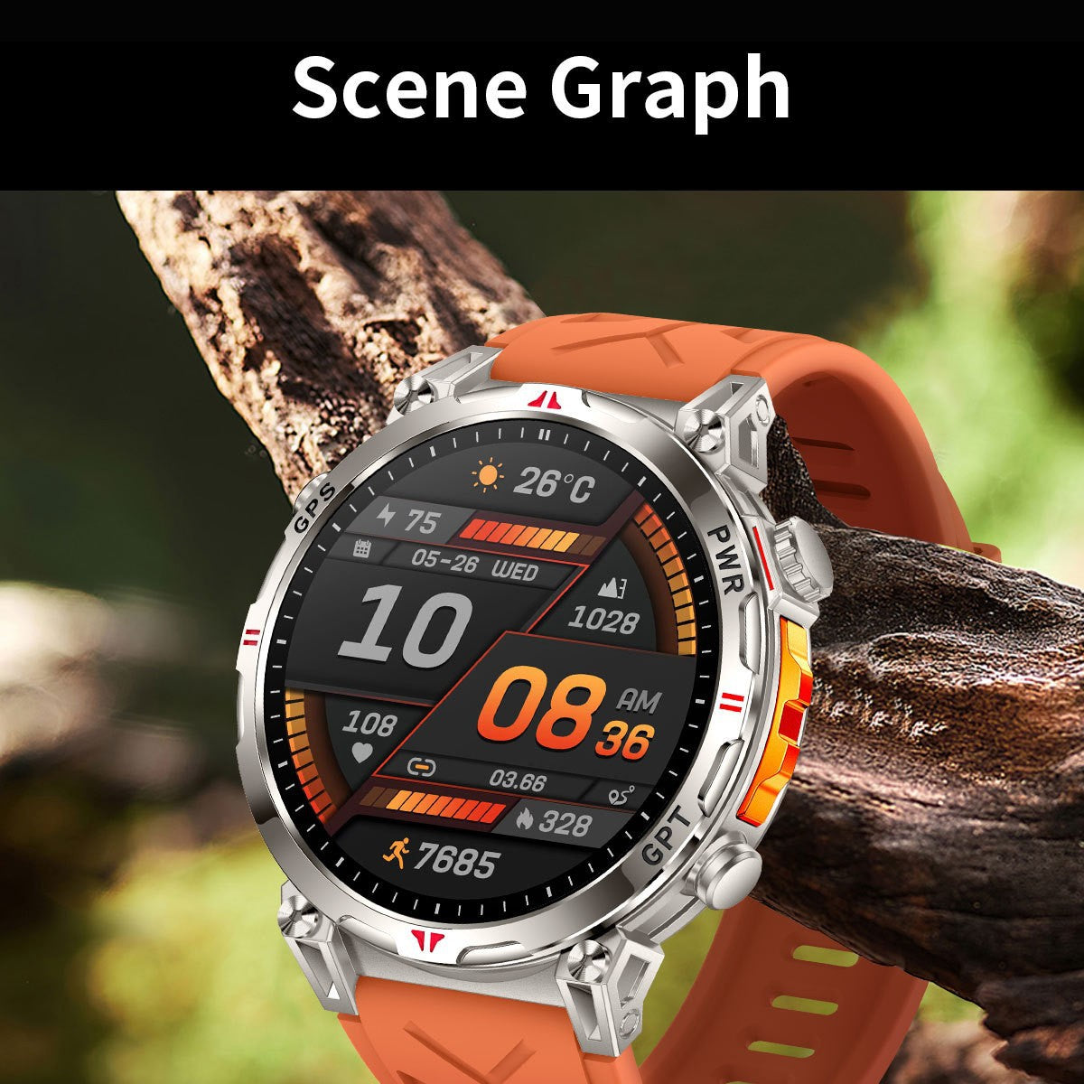KC93 Smart Watch Heart Rate Blood Oxygen Compass Waterproof Bluetooth Calling GPS Positioning Sport