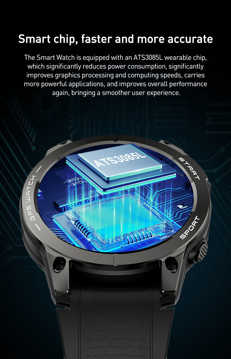 S53 Smart Watch 1.43" Bluetooth Calling Heart Rate Step Counting Sleep GPS Positioning Three Prevention Sport