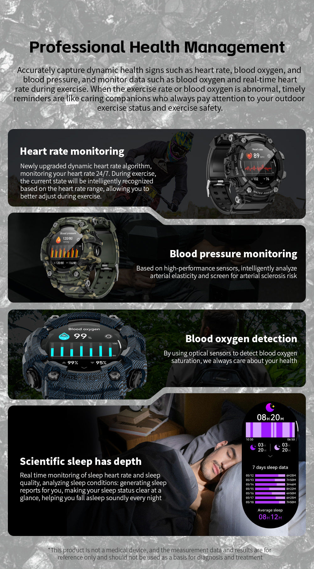LOKMAT ATTACK GT Smart Watch Bluetooth Calling SOS Compass Out Door Health Monitoring
