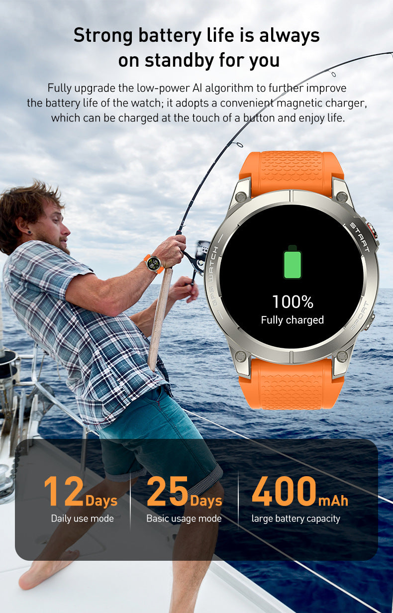 S53 Smart Watch 1.43" Bluetooth Calling Heart Rate Step Counting Sleep GPS Positioning Three Prevention Sport