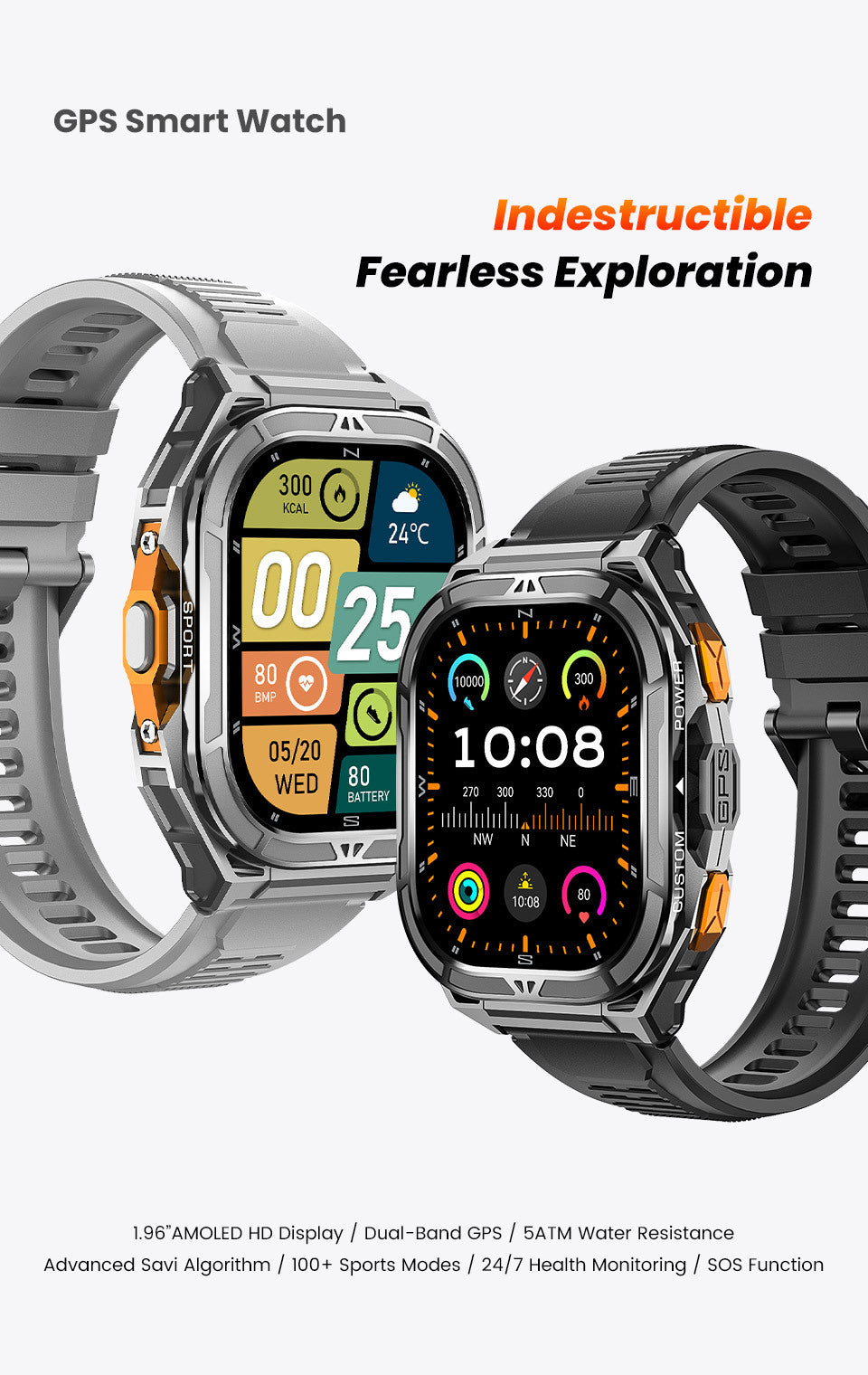 X5 Smart Watch Bluetooth Calling Heart Rate Step Counting Sleep Monitoring Waterproof GPS Positioning Three Prevention