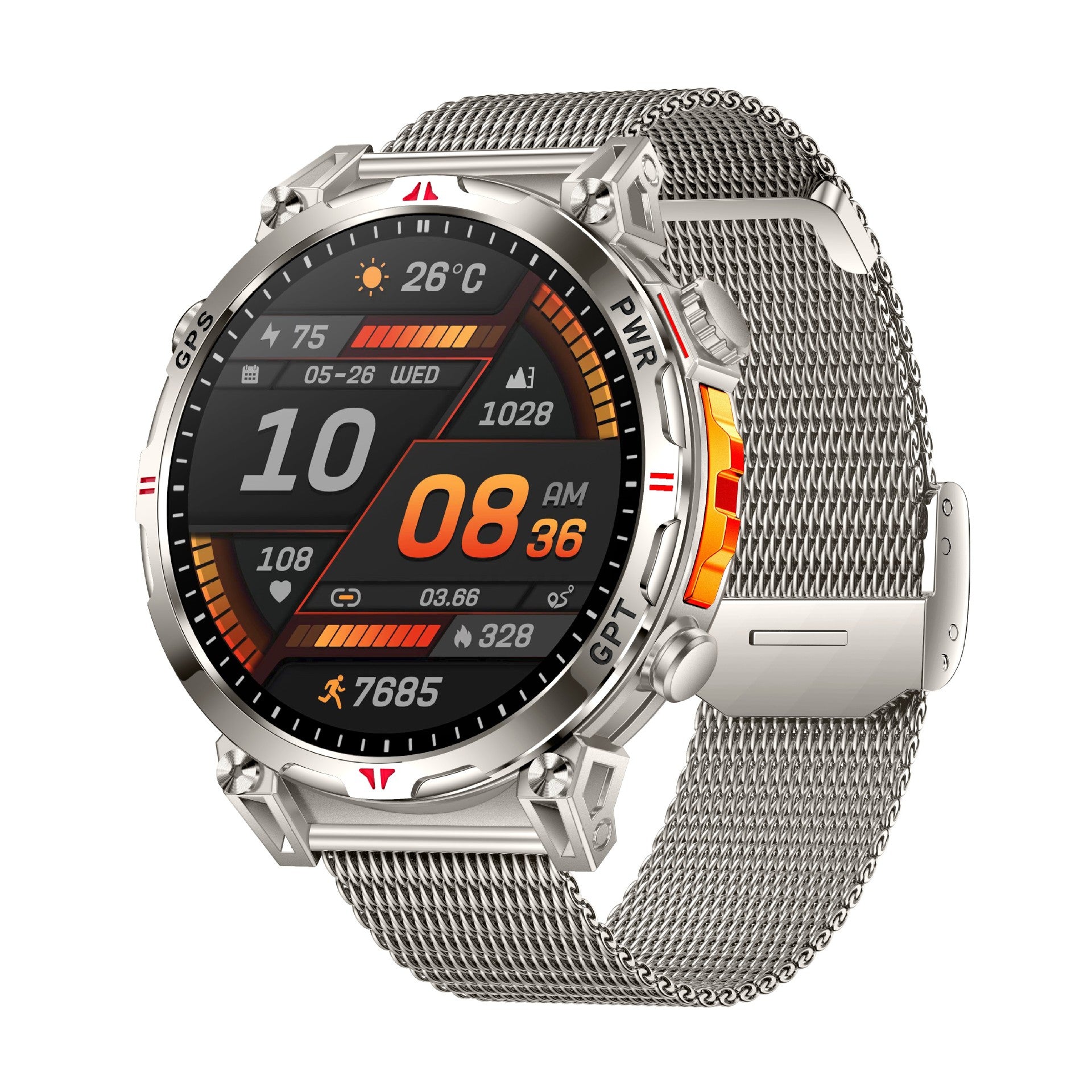 KC93 Smart Watch Heart Rate Blood Oxygen Compass Waterproof Bluetooth Calling GPS Positioning Sport
