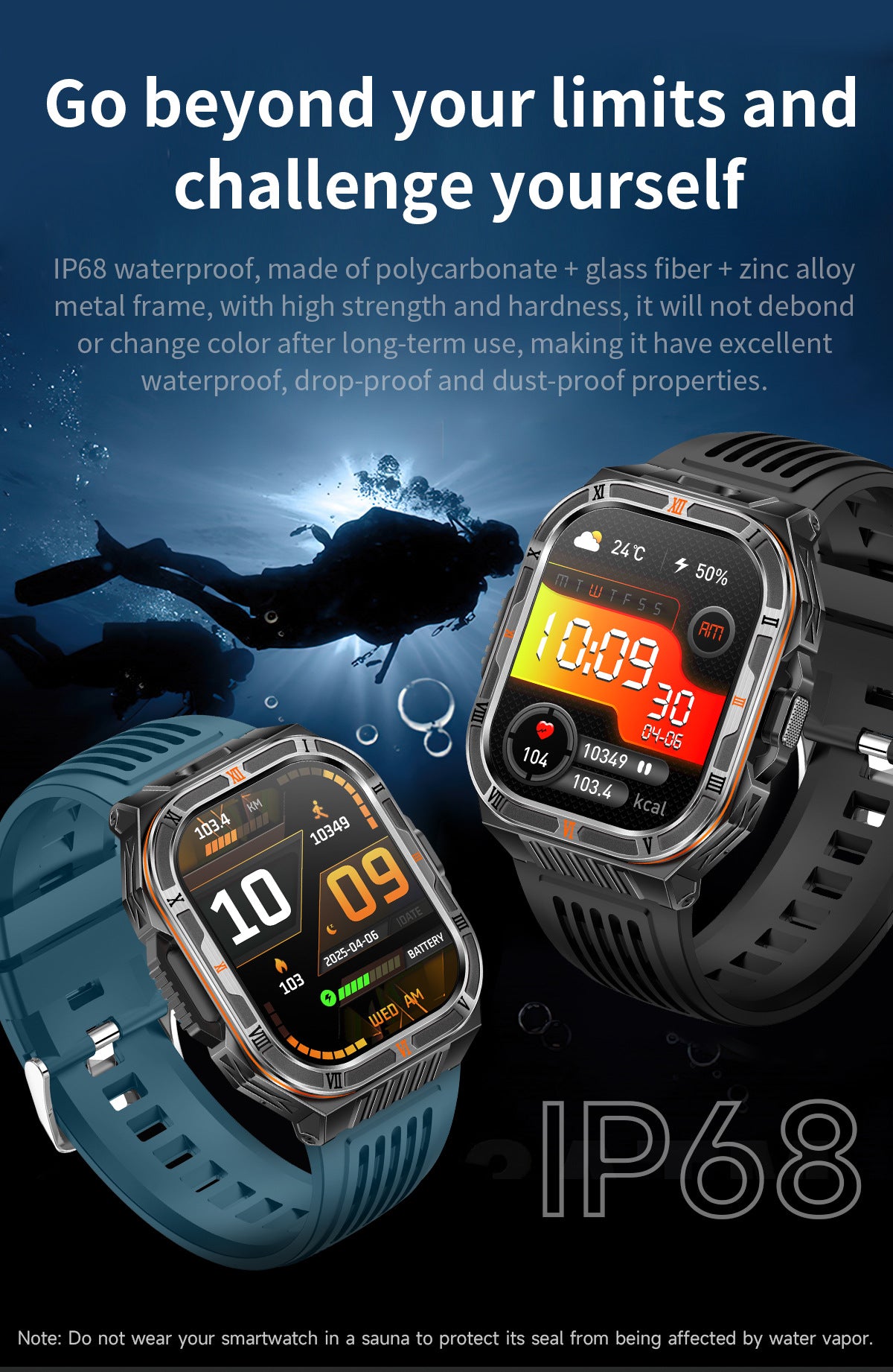 HT38 Smart Watch Bluetooth Calling Flashlight Compass Heart Rate Monitoring Outdoor Sport