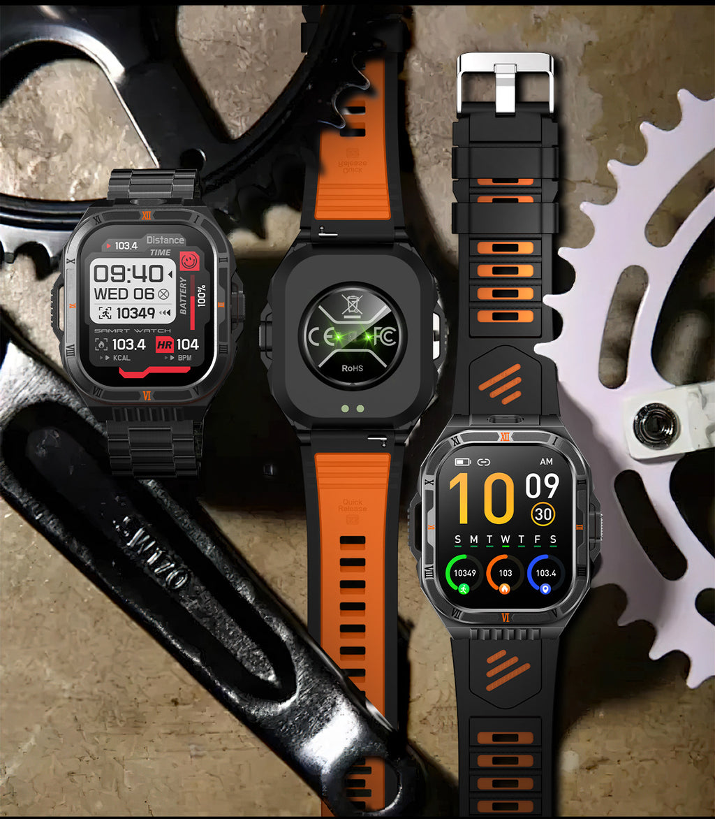 HT38 Smart Watch Bluetooth Calling Flashlight Compass Heart Rate Monitoring Outdoor Sport