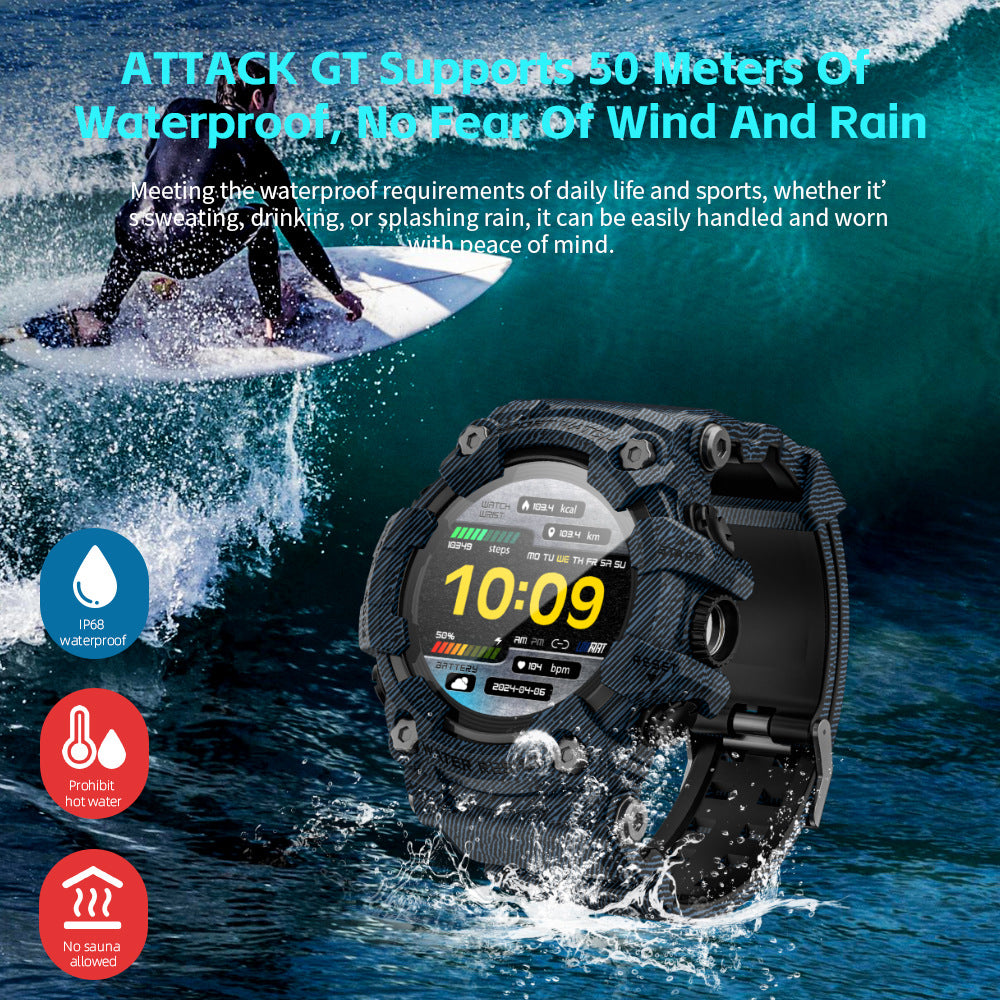 LOKMAT ATTACK GT Smart Watch Bluetooth Calling SOS Compass Out Door Health Monitoring