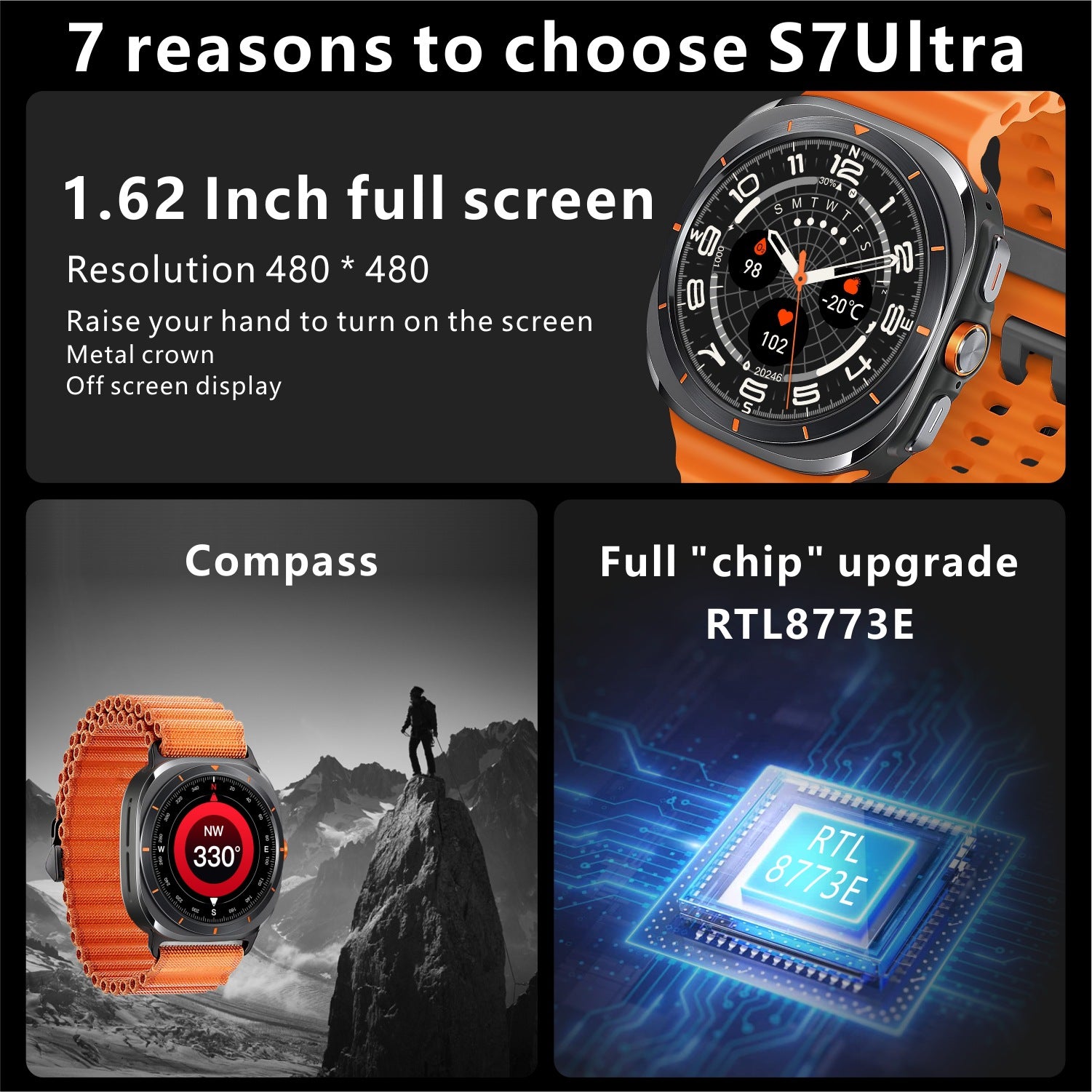 S7 Ultra Smart Watch Bluetooth Calling Sleep monitoring