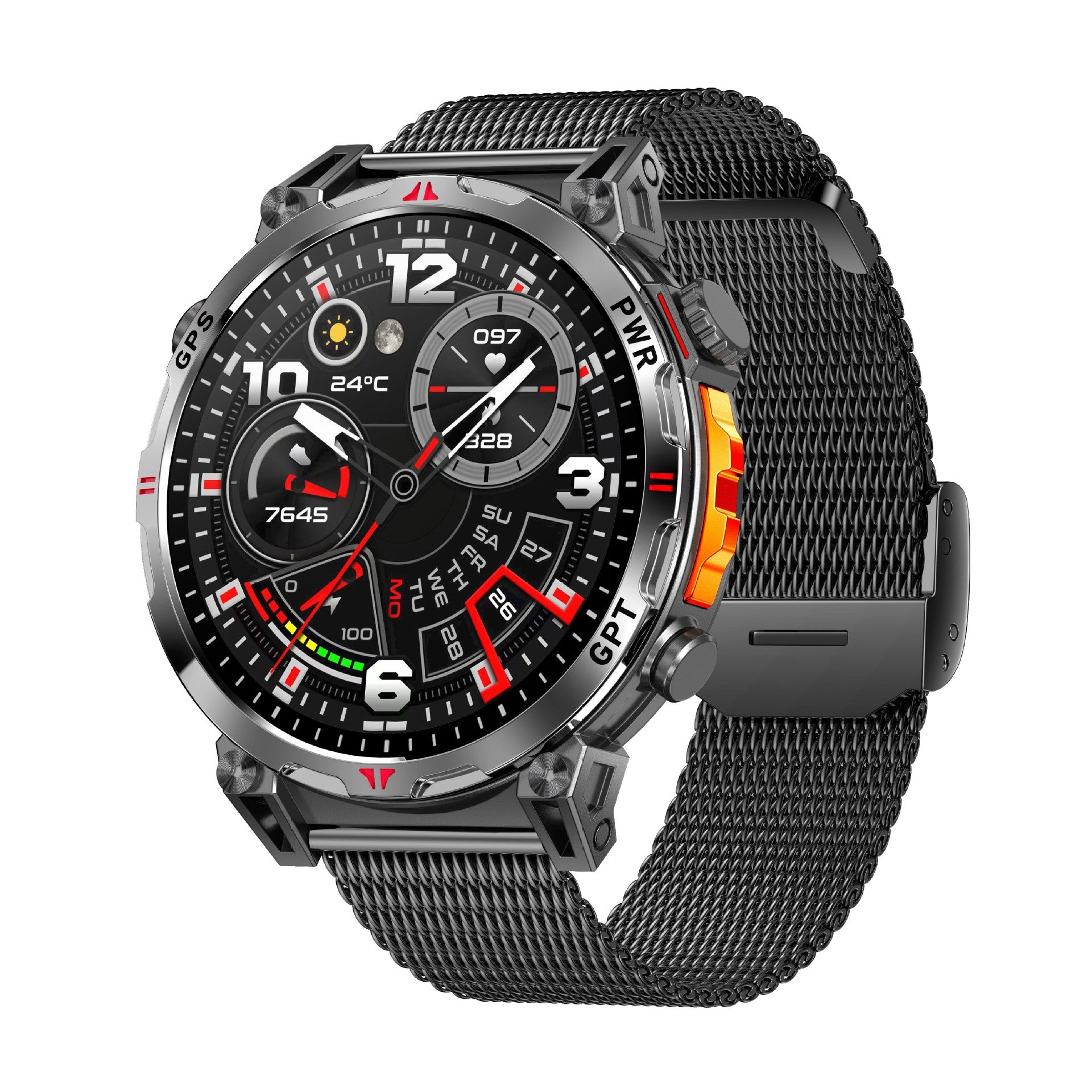 KC93 Smart Watch Heart Rate Blood Oxygen Compass Waterproof Bluetooth Calling GPS Positioning Sport
