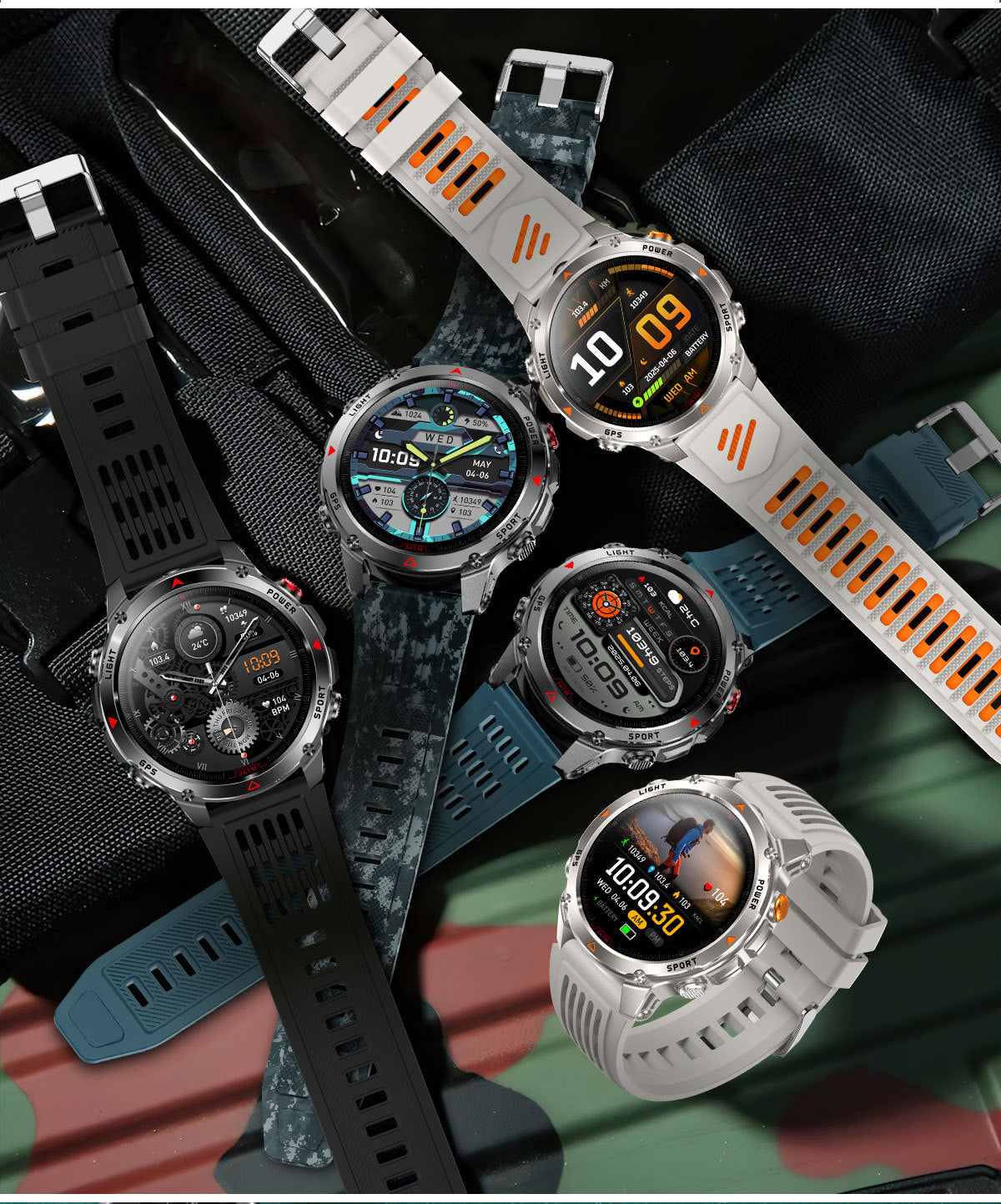 HT37 Smart Watch 1.46" Bluetooth Heart Rate Step GPS Positioning Sport Three Preventions
