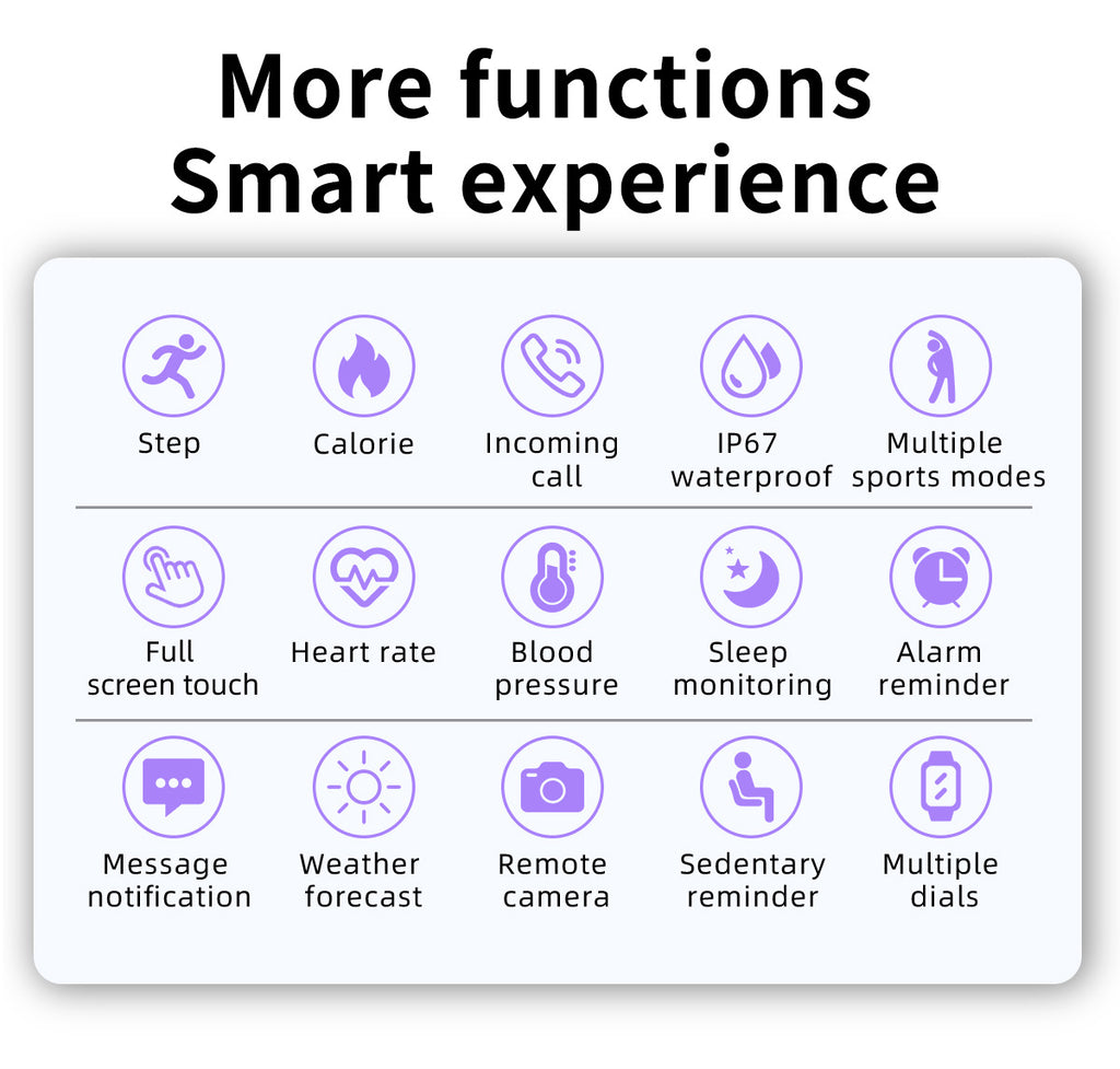 ZL02 Smart Watch  HD Heart Rate Blood Pressure Blood Oxygen IP67