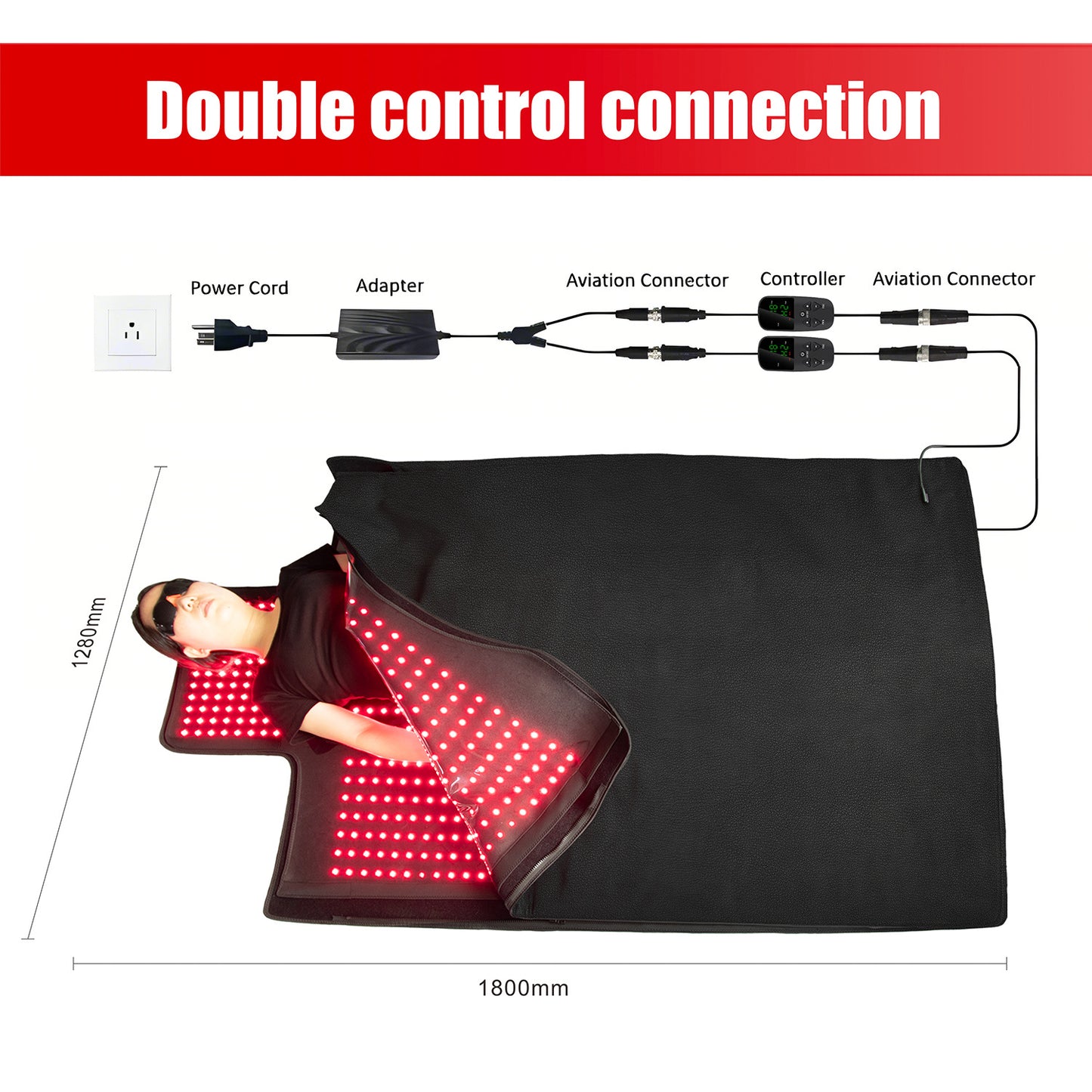 LED Red Light Heating Sleeping Bag 660/850=1:1, 2184 Leds FDA FCC CE