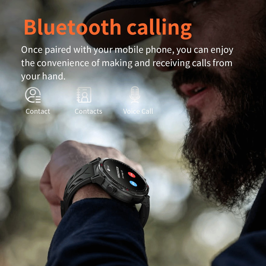 KC93 Smart Watch Heart Rate Blood Oxygen Compass Waterproof Bluetooth Calling GPS Positioning Sport