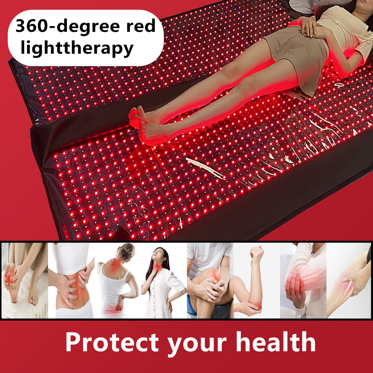 LED Red Light Physical Therapy Blanket 1.8m Heating Sleep Bag 3D Bag