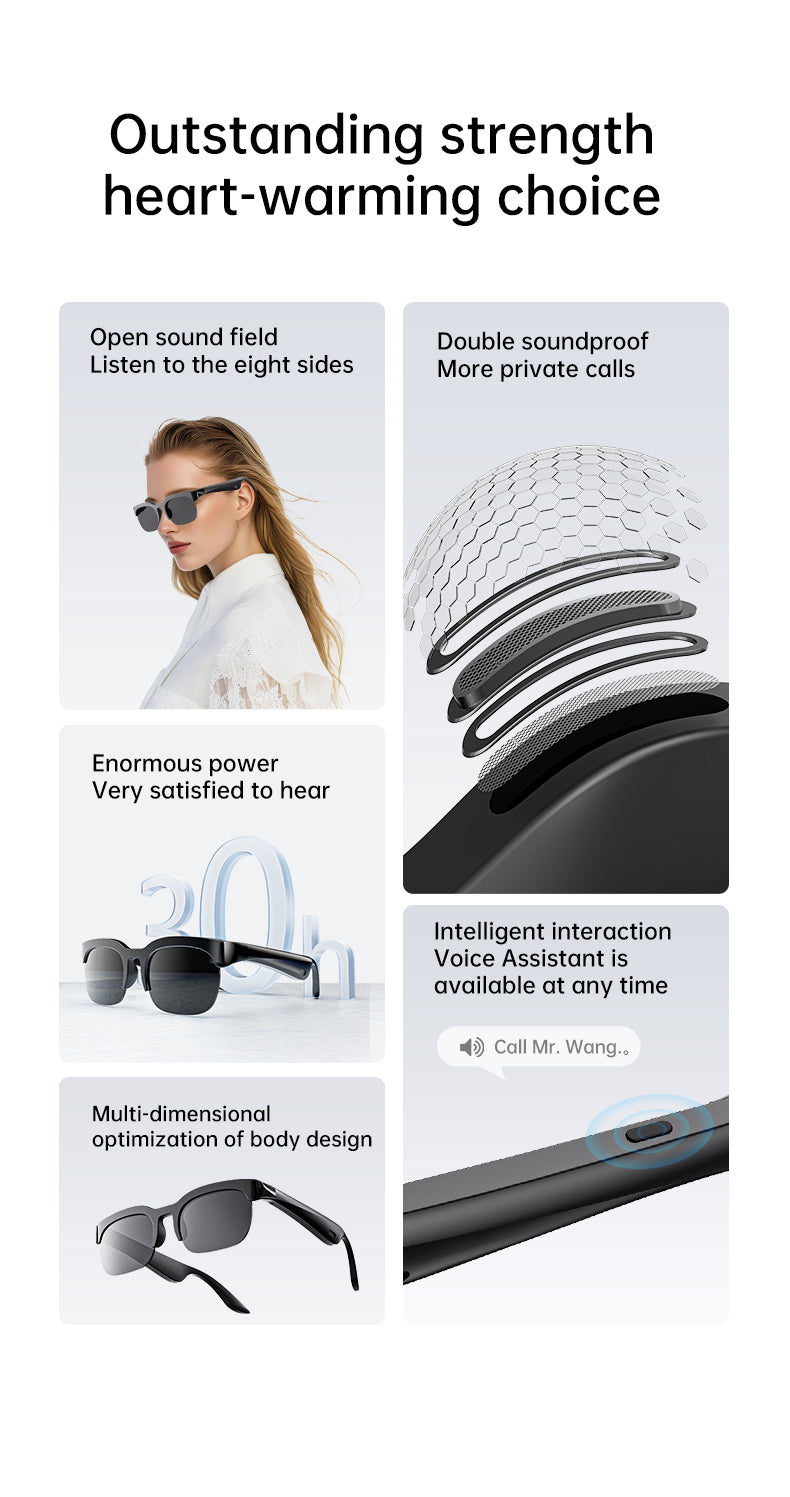 XG 89 Smart Glasses With Music Photo Camera Translation Bluetooth Calling