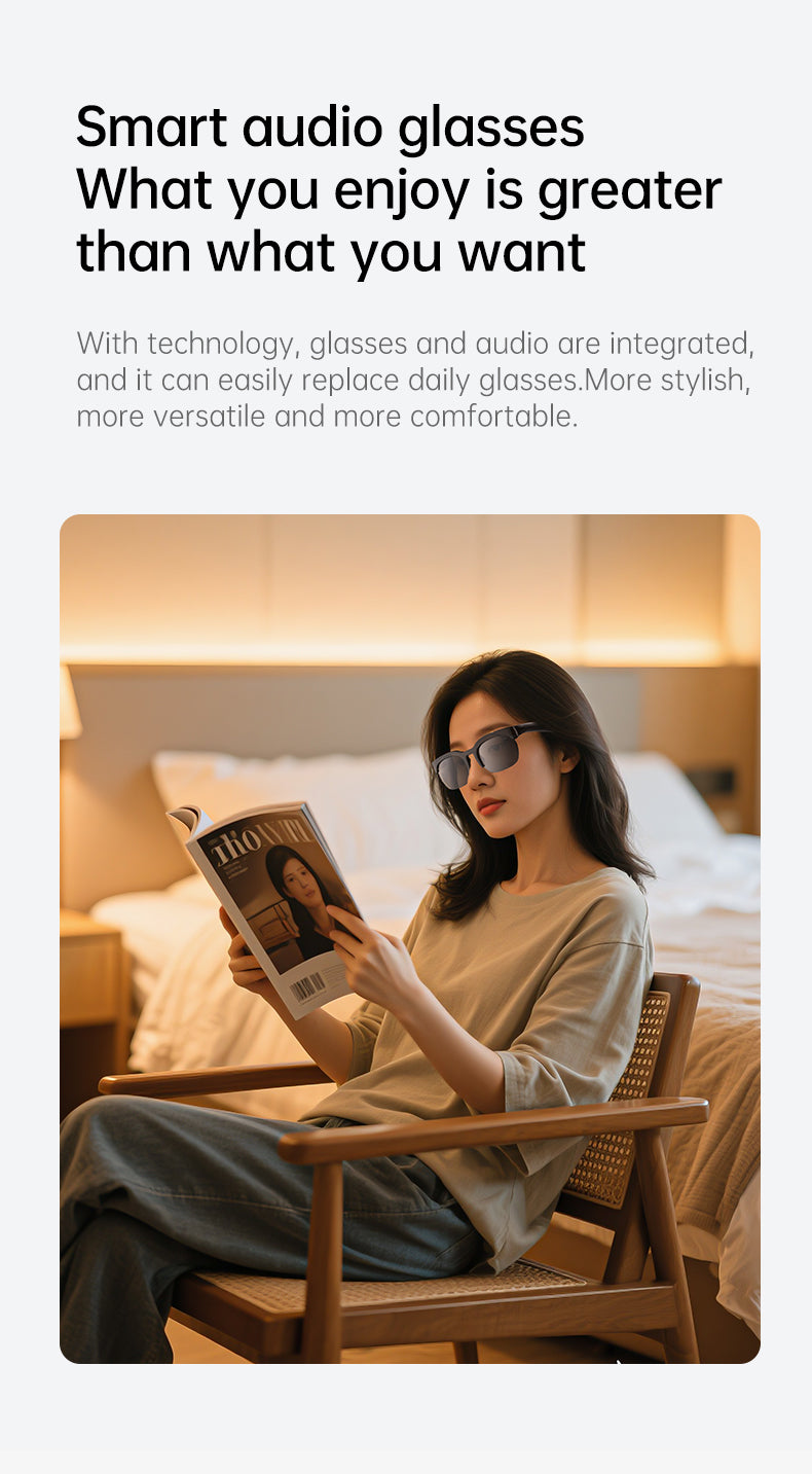 XG 89 Smart Glasses With Music Photo Camera Translation Bluetooth Calling